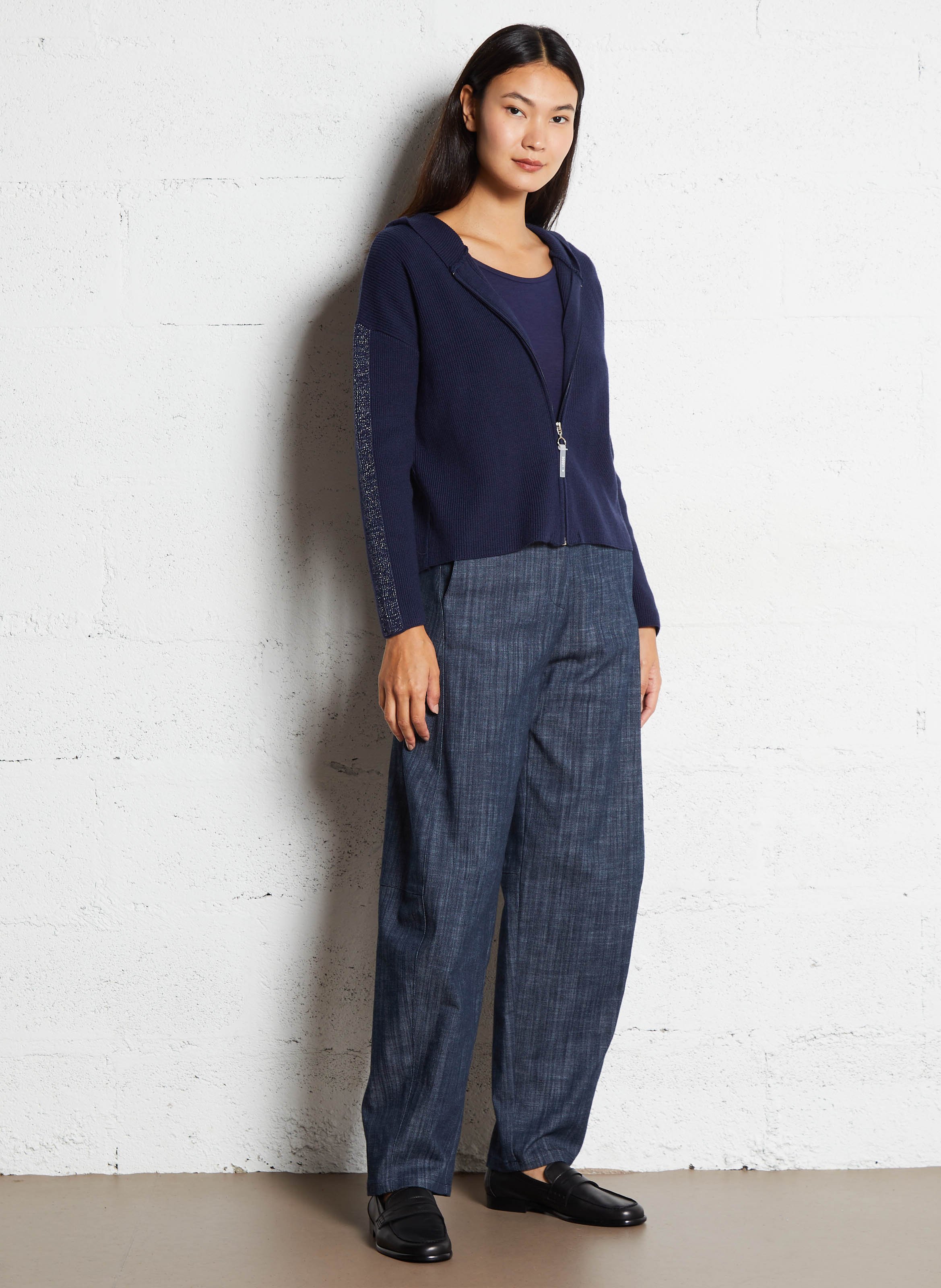 Gilet con cappuccio aderente I CODE Blu