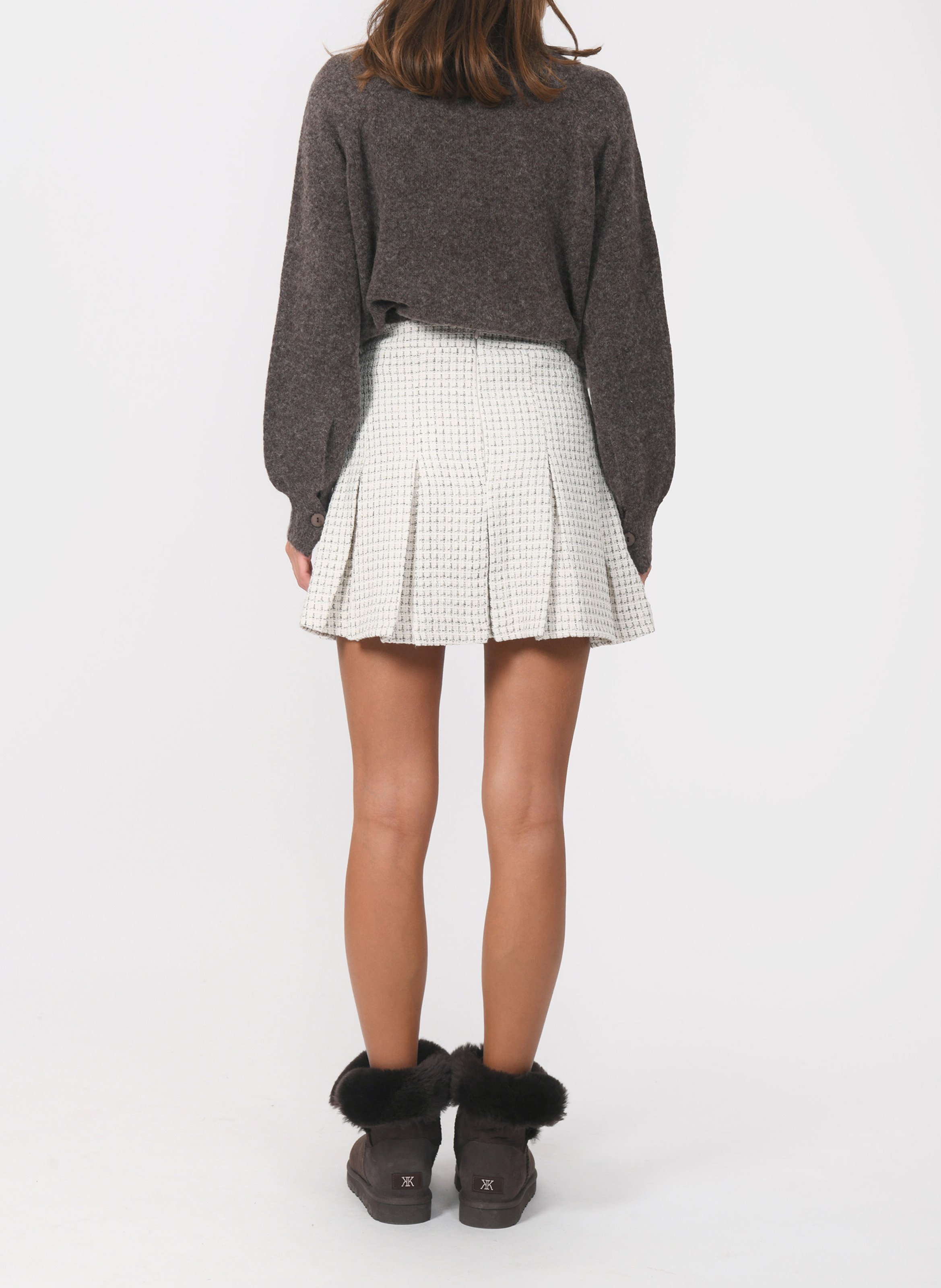 Jupe courte en tweed KOOKAI Blanc