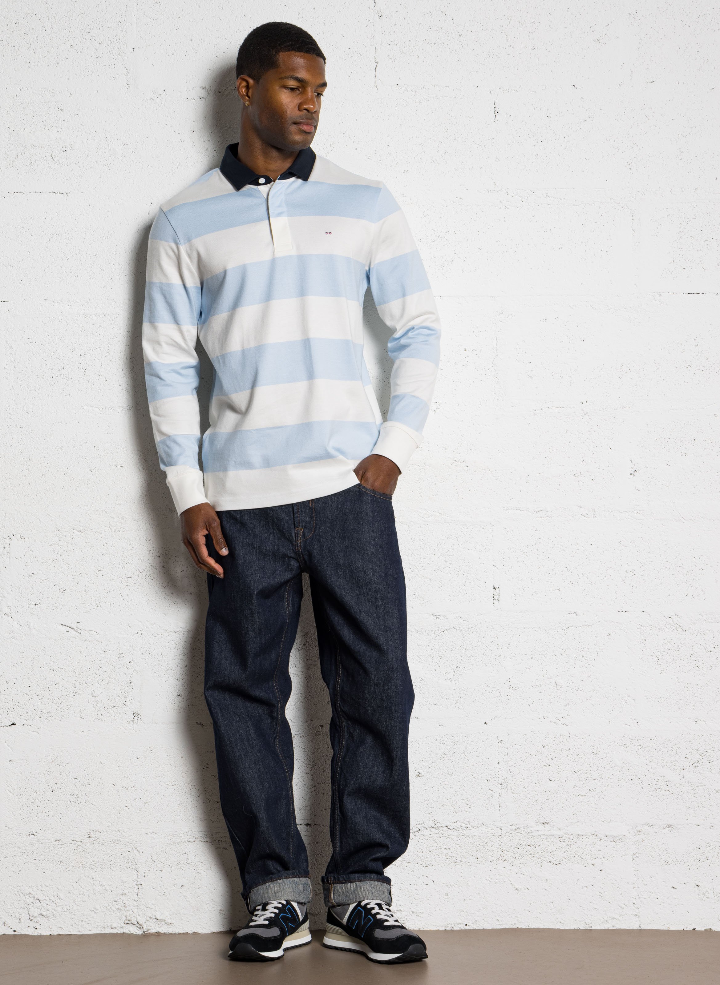 Polo droit en coton EDEN PARK Bleu