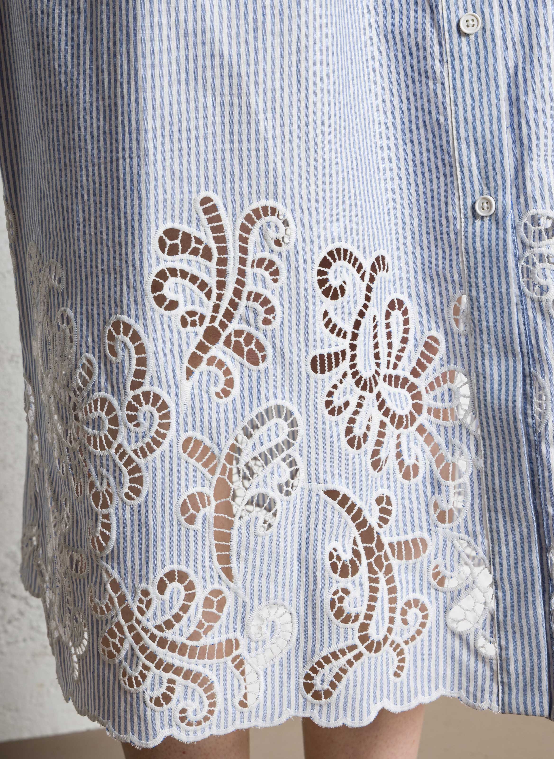 Robe chemise à rayures SUNCOO Bleu