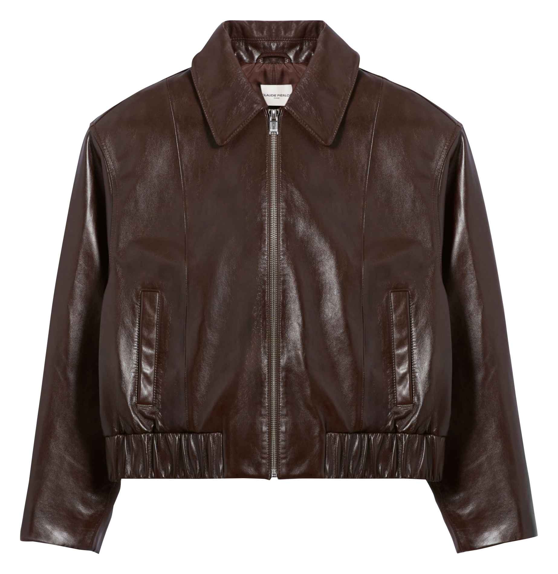 Veste en cuir oversize CLAUDIE PIERLOT Marron