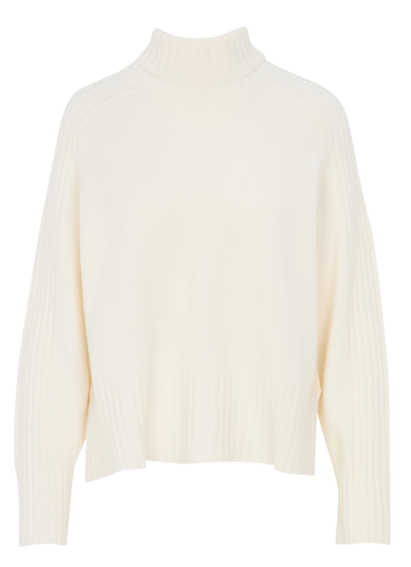 Pull oversize col roulé en laine et cachemire KOOKAI Blanc