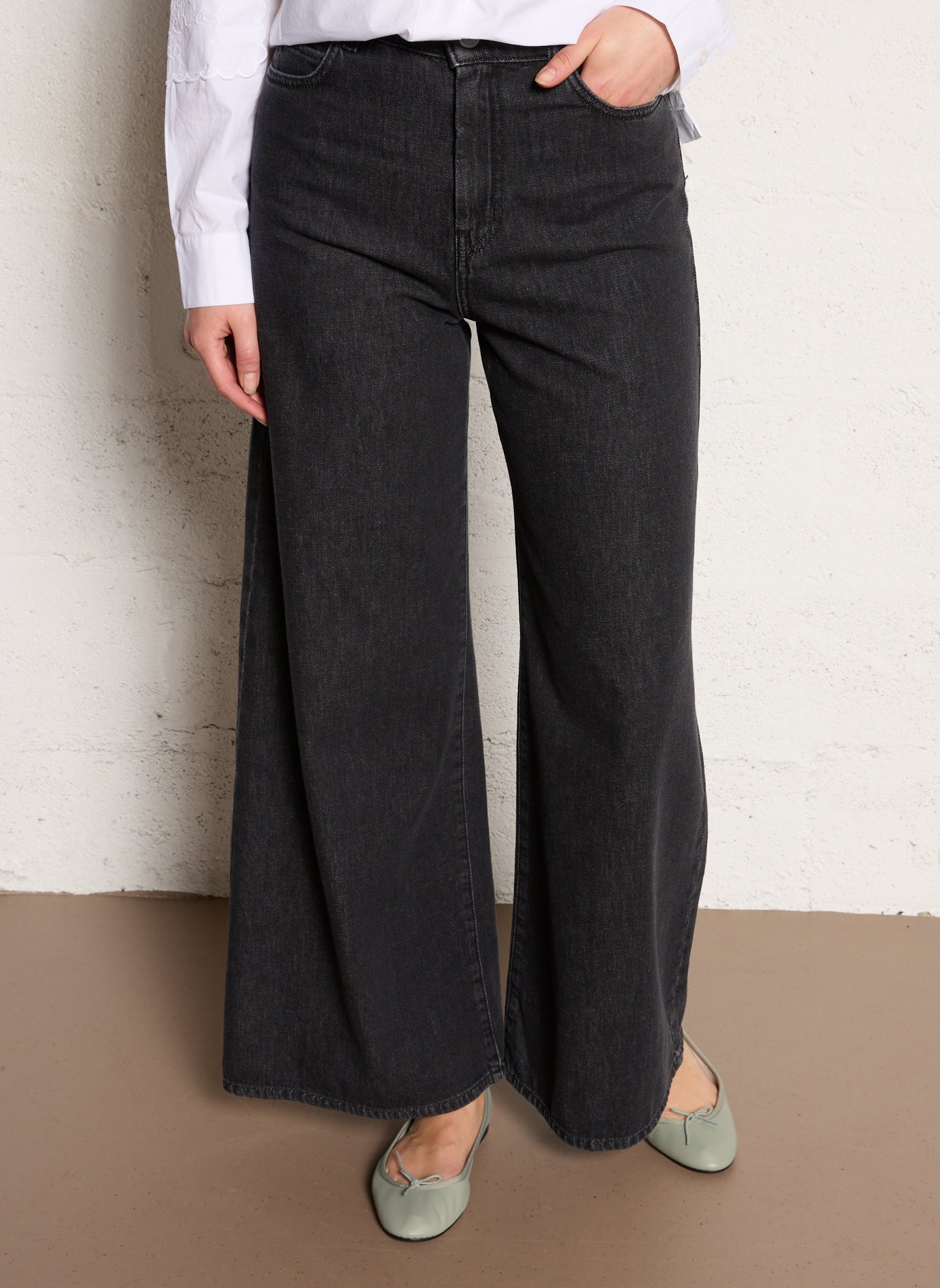 Wide-leg cotton jeans MAX MARA WEEK END Black