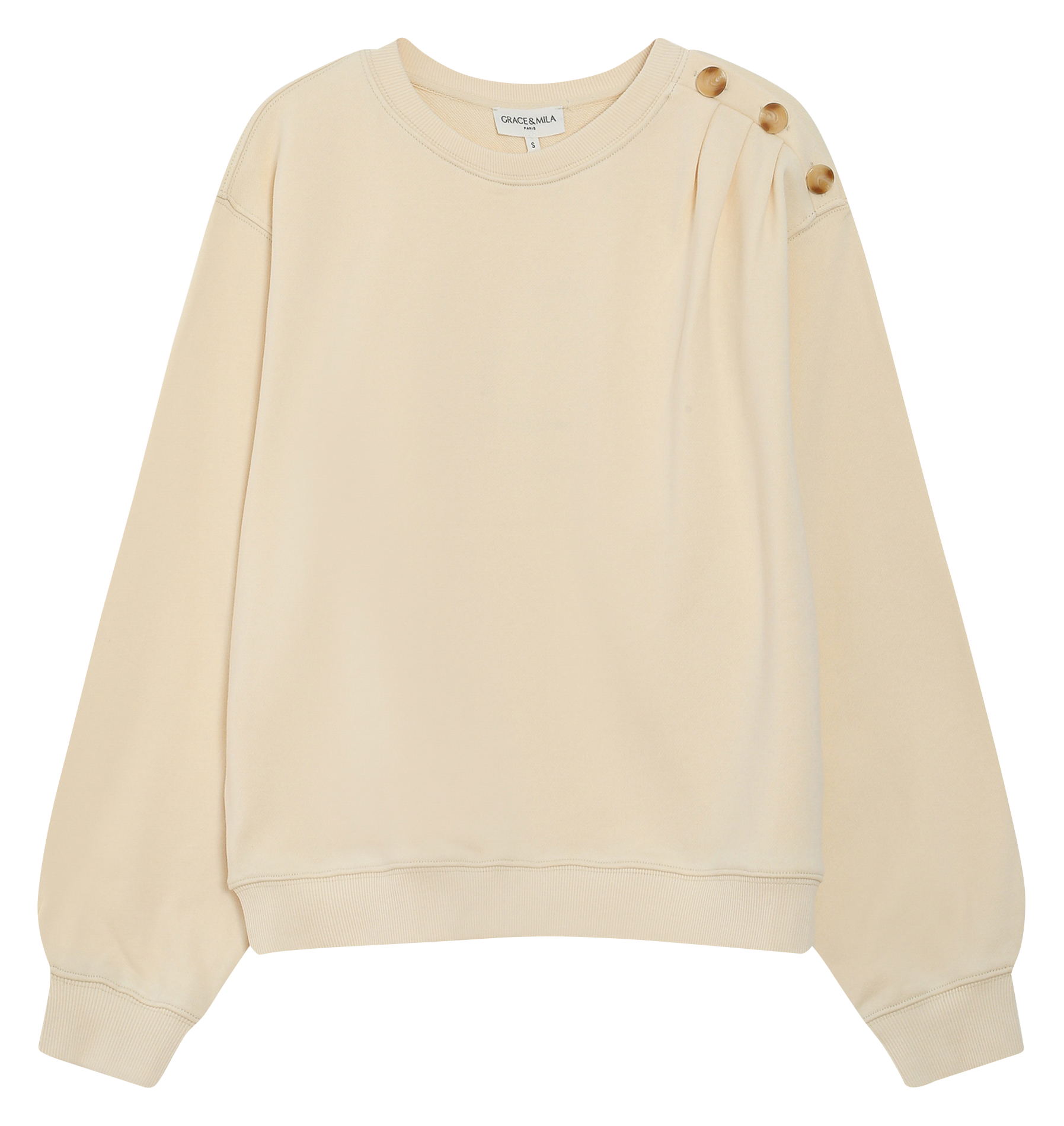 <p>Pull col rond in cotton</p> GRACE ET MILA Yellow