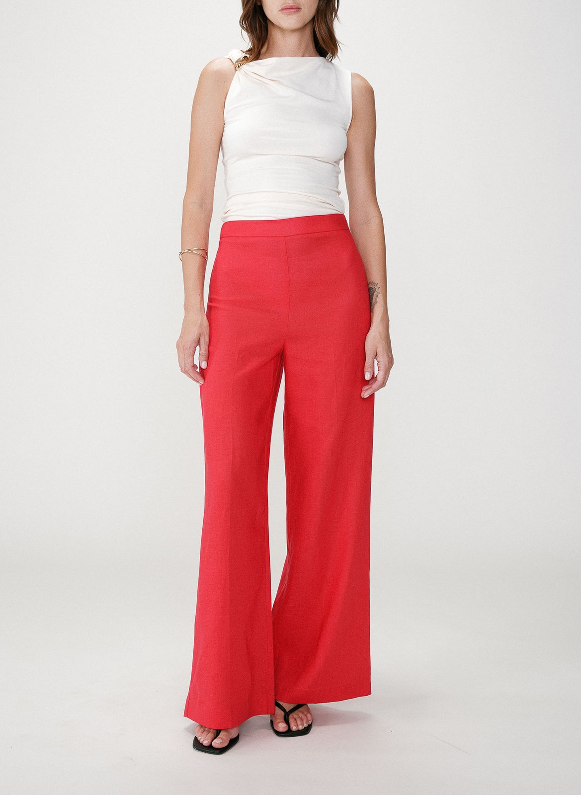 Pantalon large  GRACE ET MILA Rouge