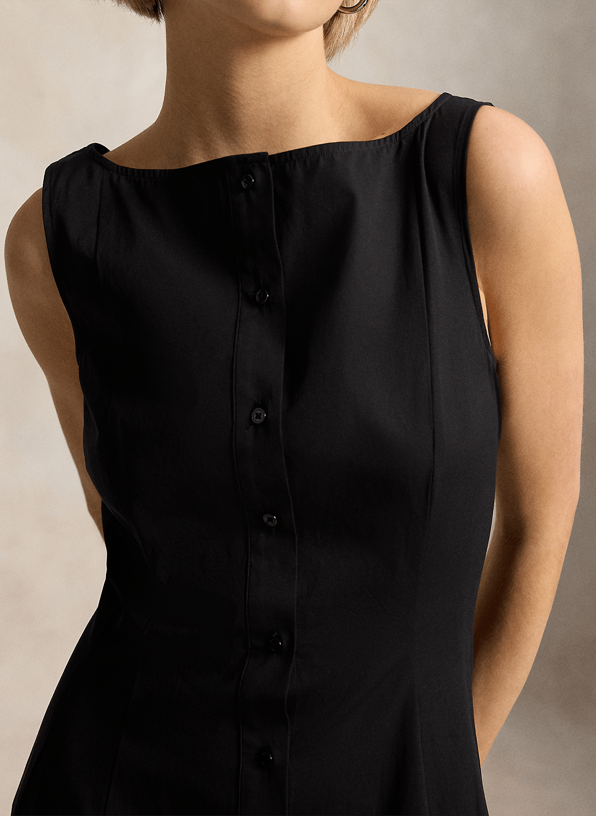 Long boat-neck dress POLO RALPH LAUREN Black