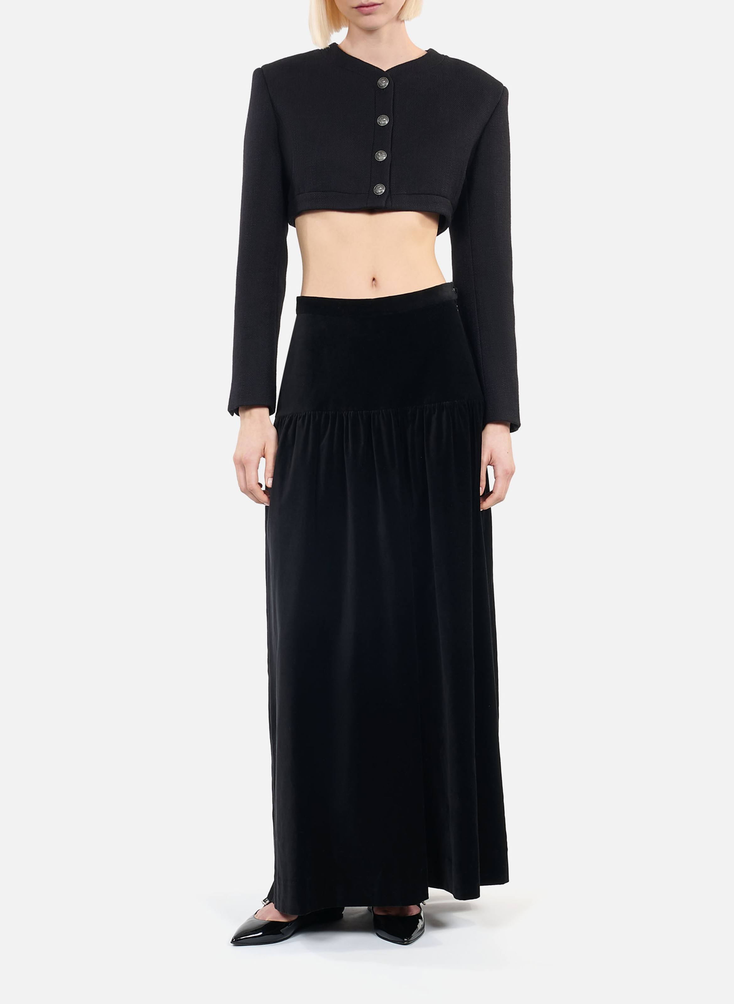 Rechte ronde hals vest van wol en katoenmix THE KOOPLES Zwart