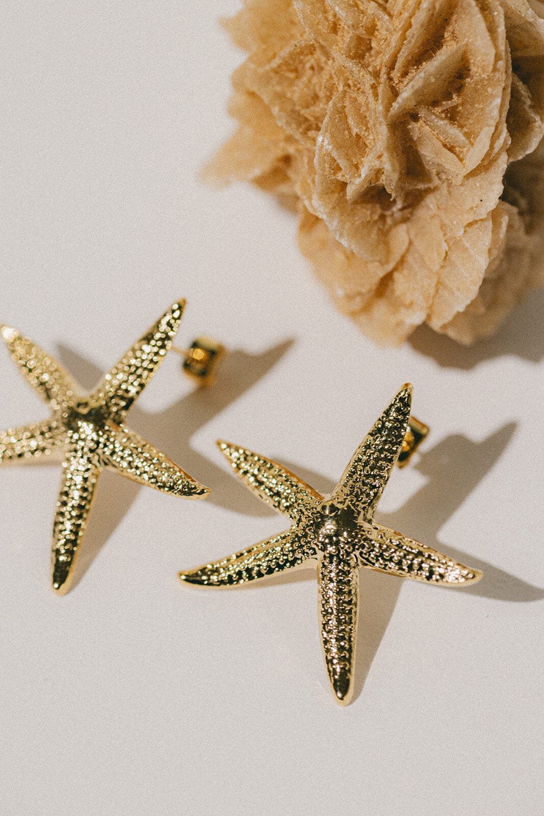 Large star stud earrings silver-plated MONSIEUR SIMONE Golden