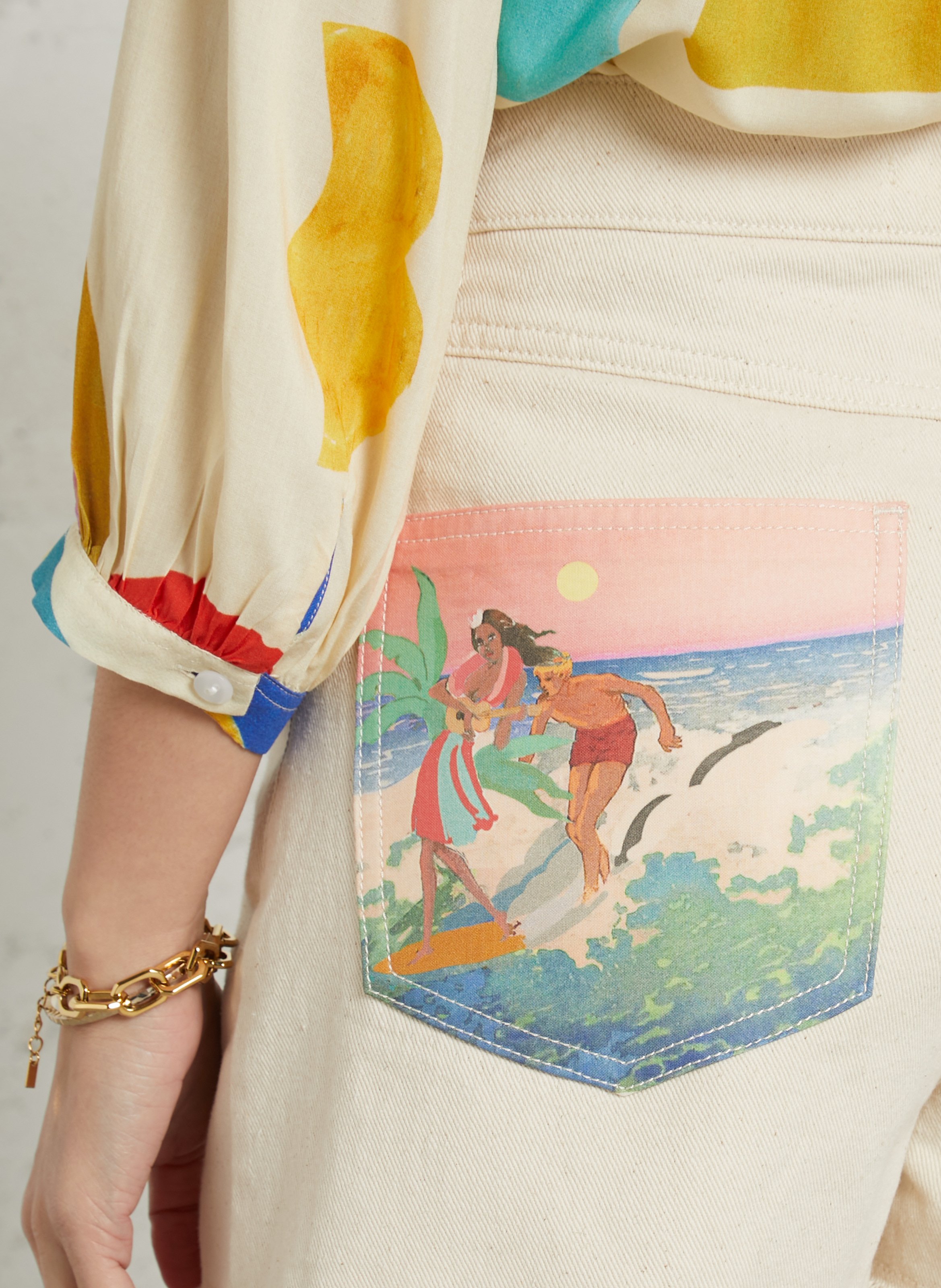 Denim-Shorts G.KERO Beige