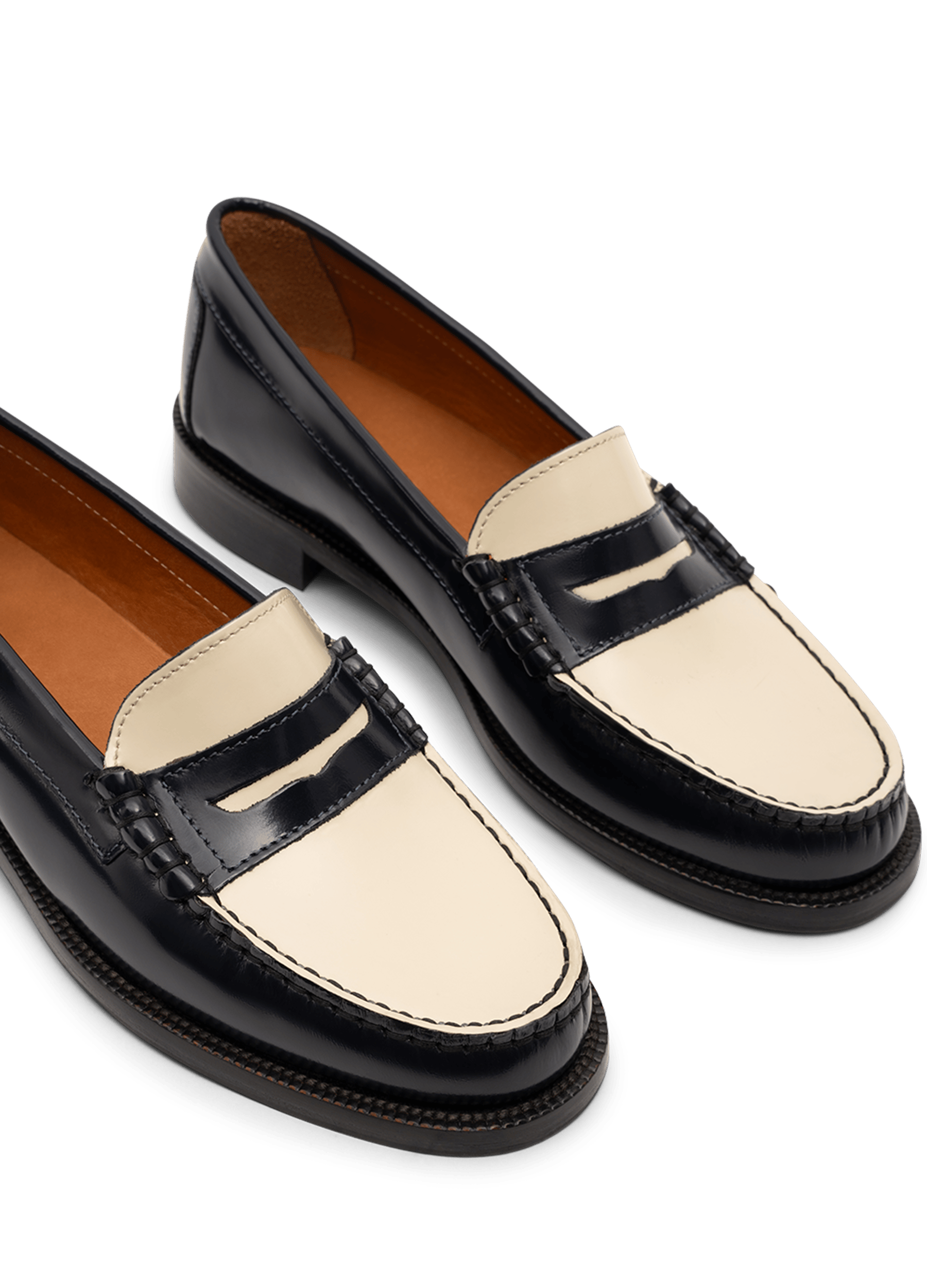 Navy brushed leather moccasins PARALLELE PARIS Blue