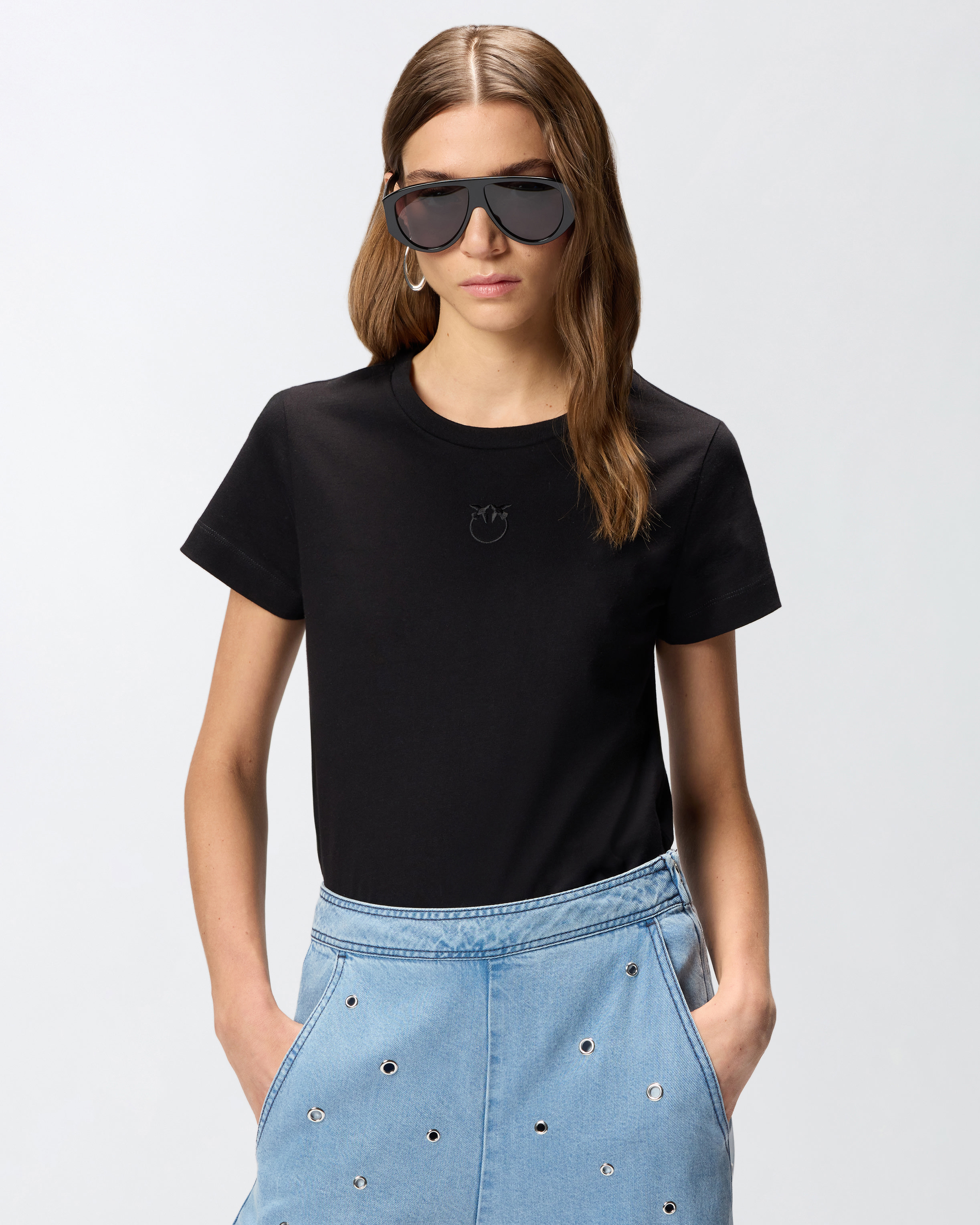 T-shirt à logo love birds PINKO Noir