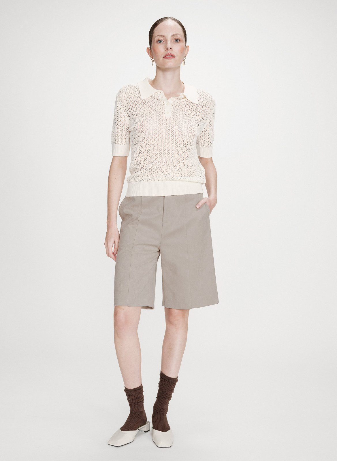 Polo en coton mélangé GRACE ET MILA Blanc