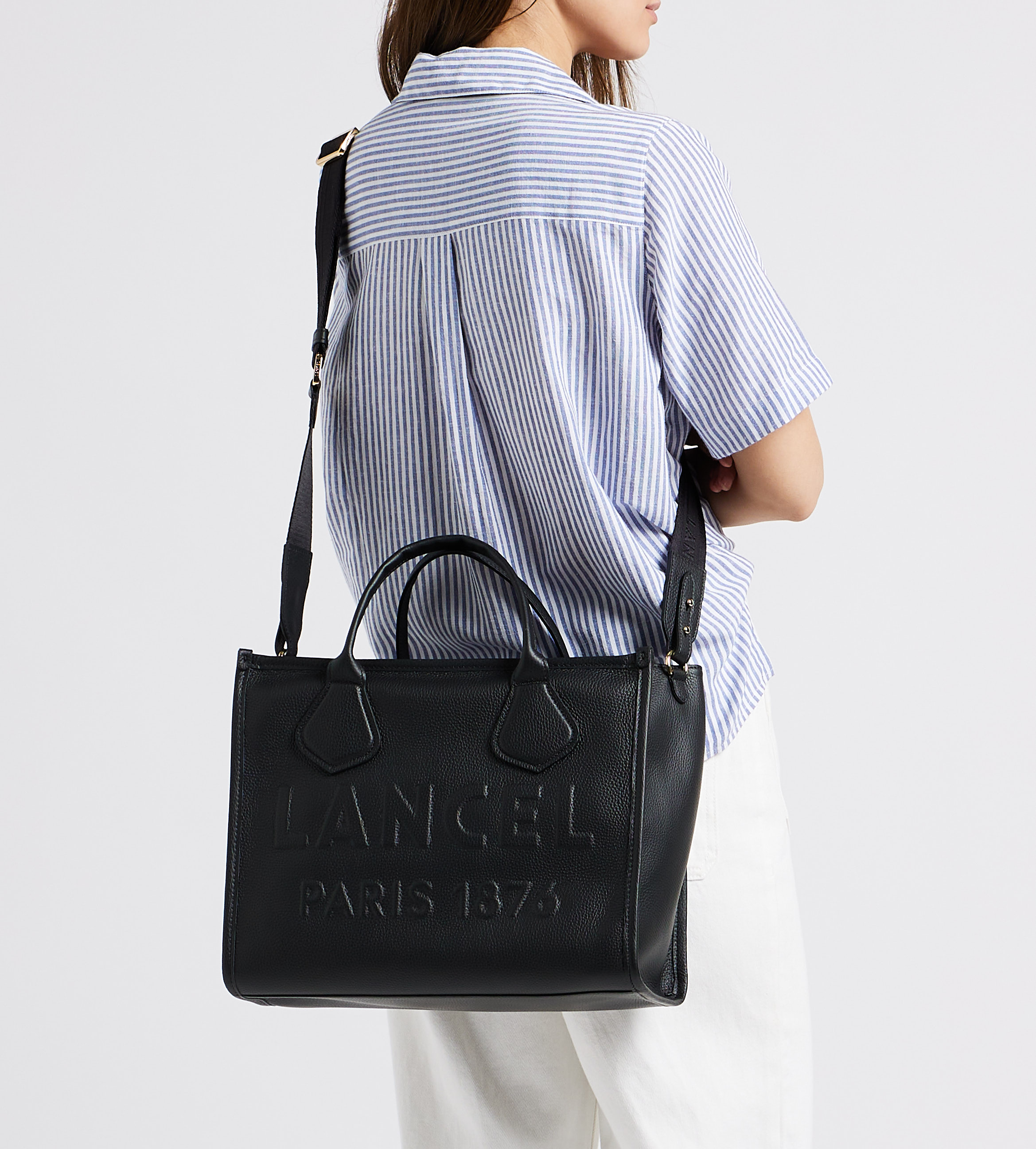 Leren shopper LANCEL Zwart