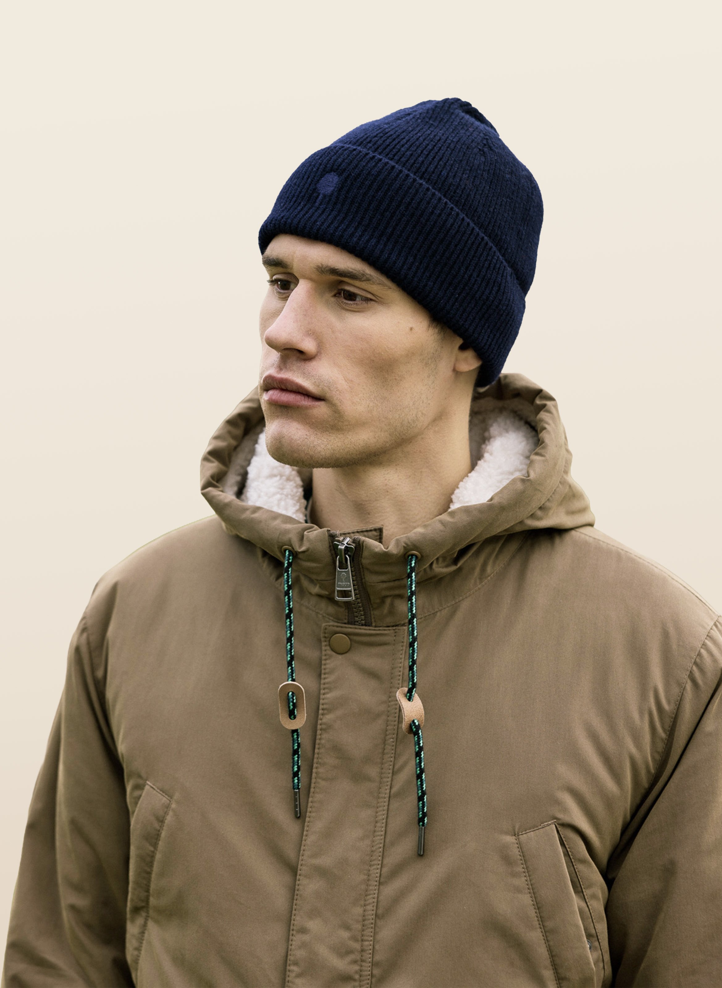 Effen muts van tricot FAGUO Blauw