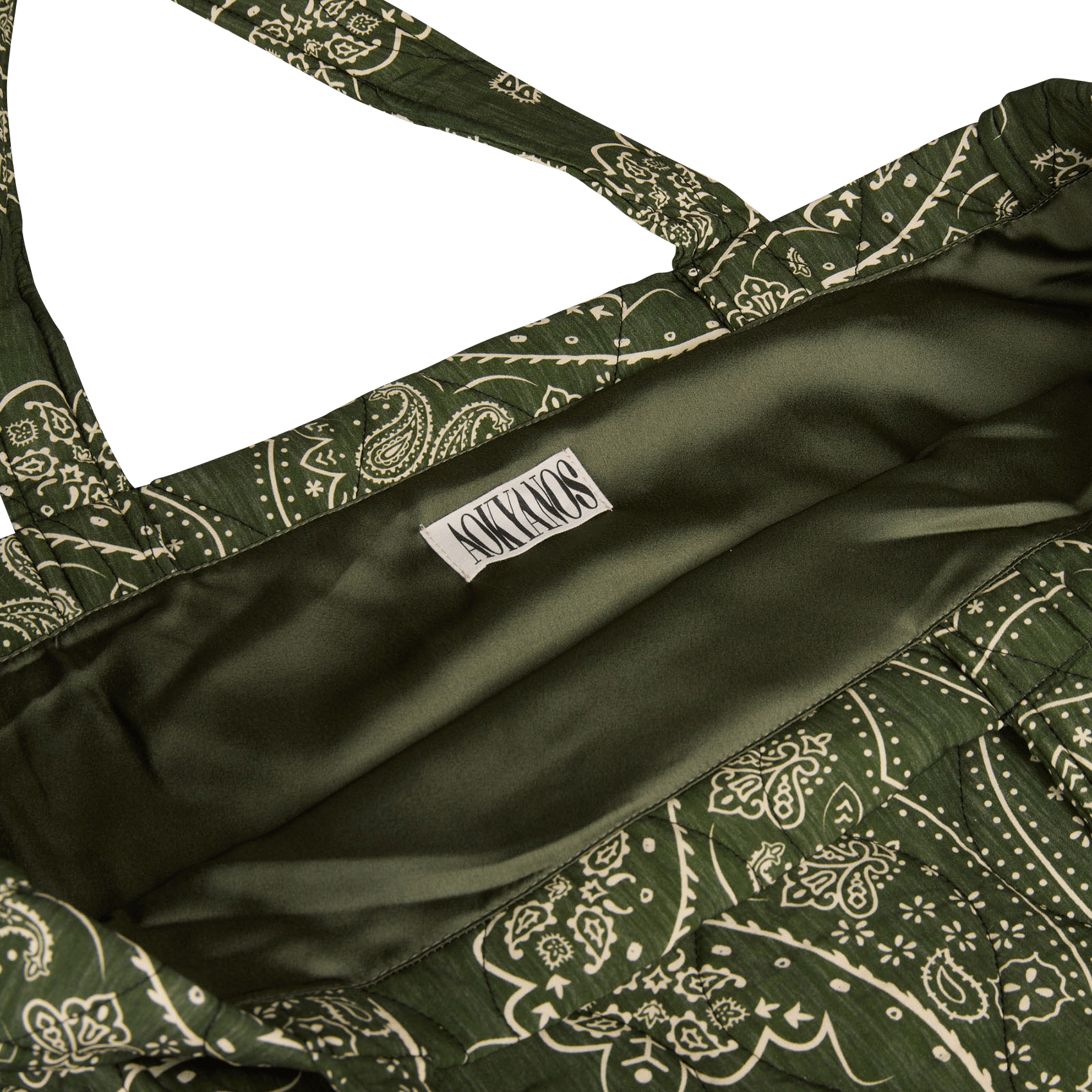 Bandana print tote bag AOKYANOS Khaki
