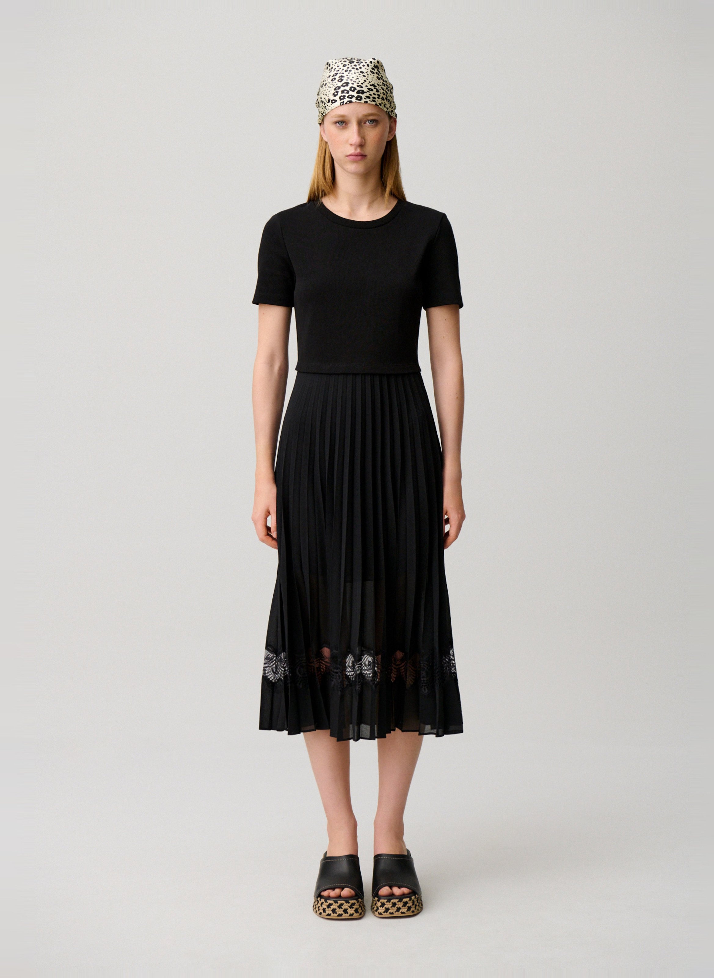 Halflange jurk van twee soorten stof CLAUDIE PIERLOT