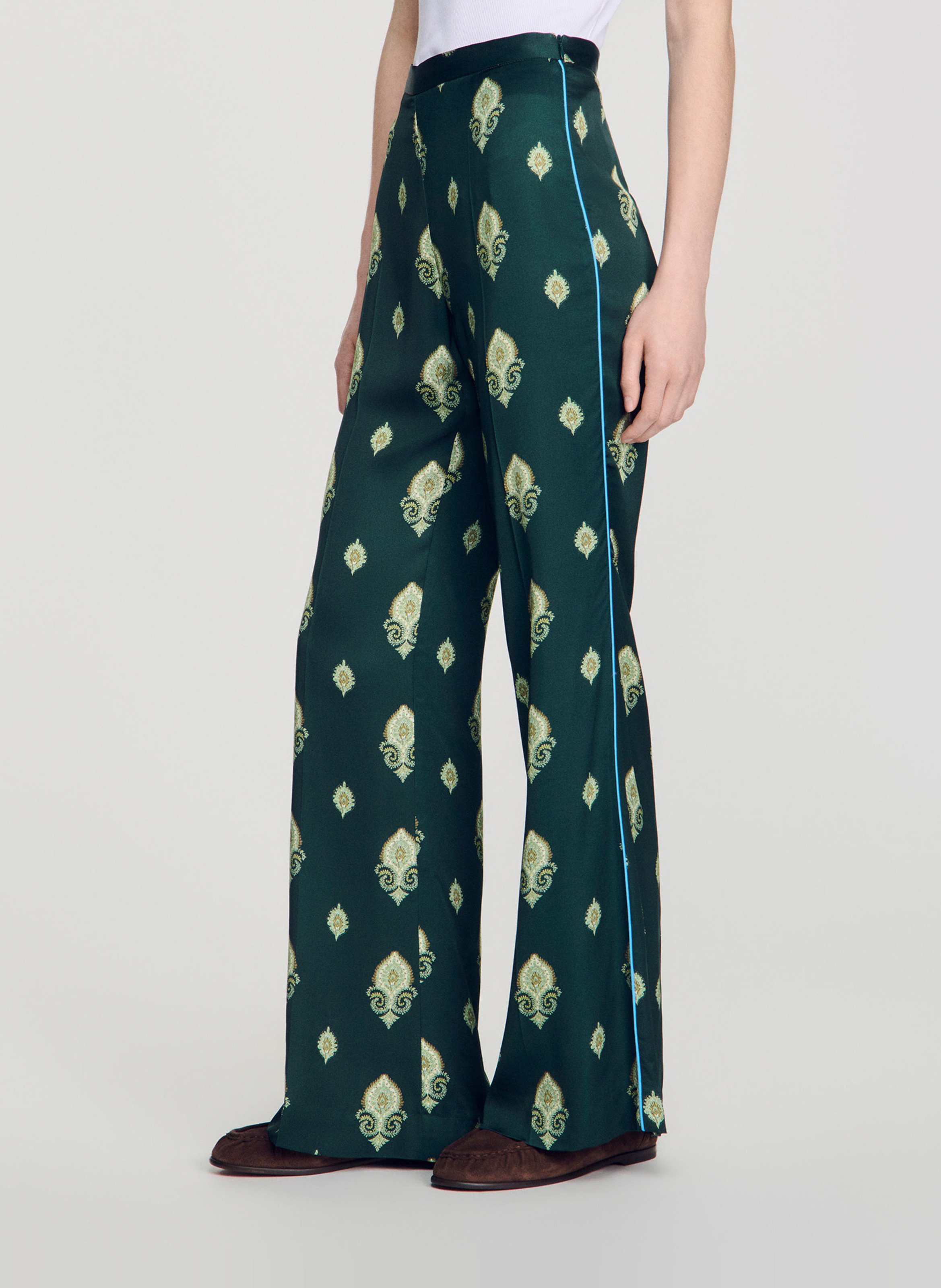 Pantalon flare imprimé SANDRO Vert