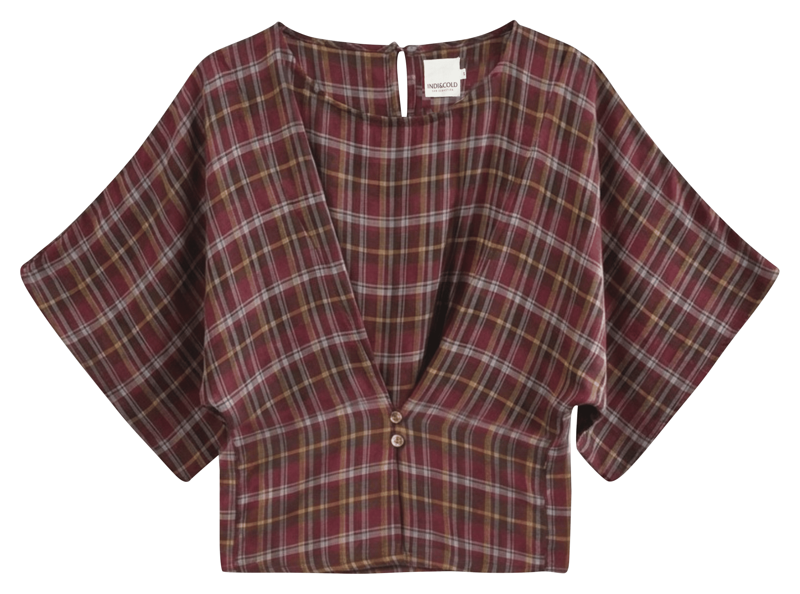Fitted Check Top INDI & COLD Red