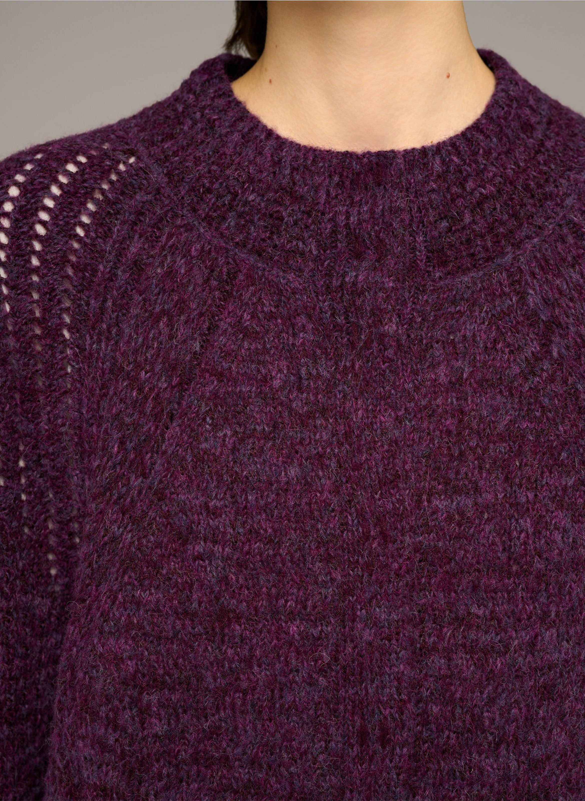 Gerade geschnittene Strickjacke aus Wollmix COTELAC Braun