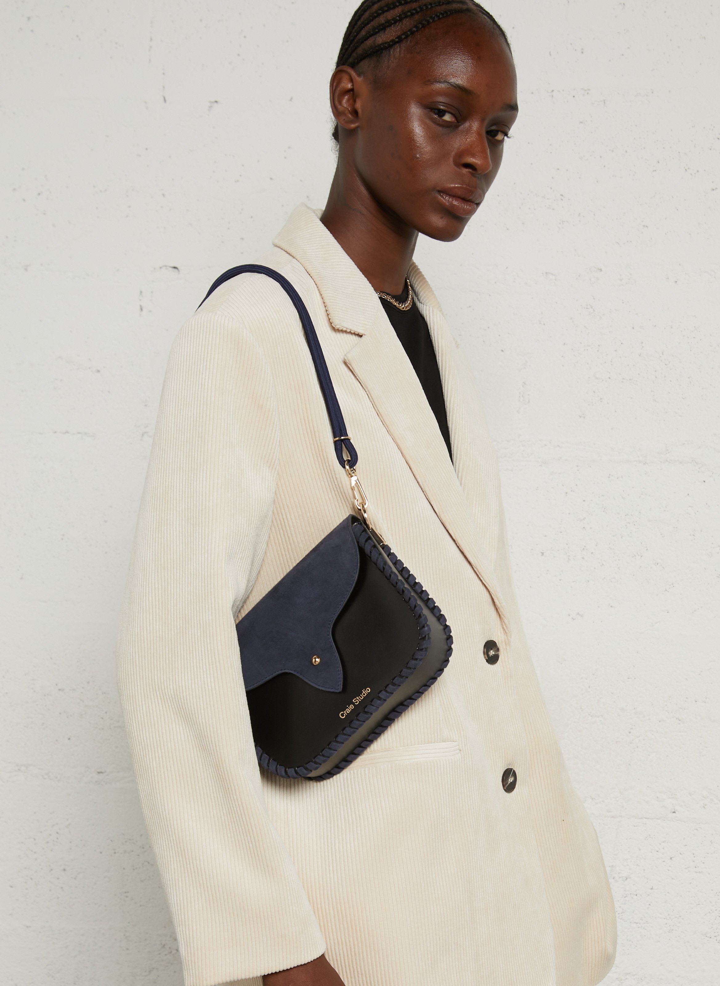 Sac bandoulière en cuir CRAIE STUDIO Noir