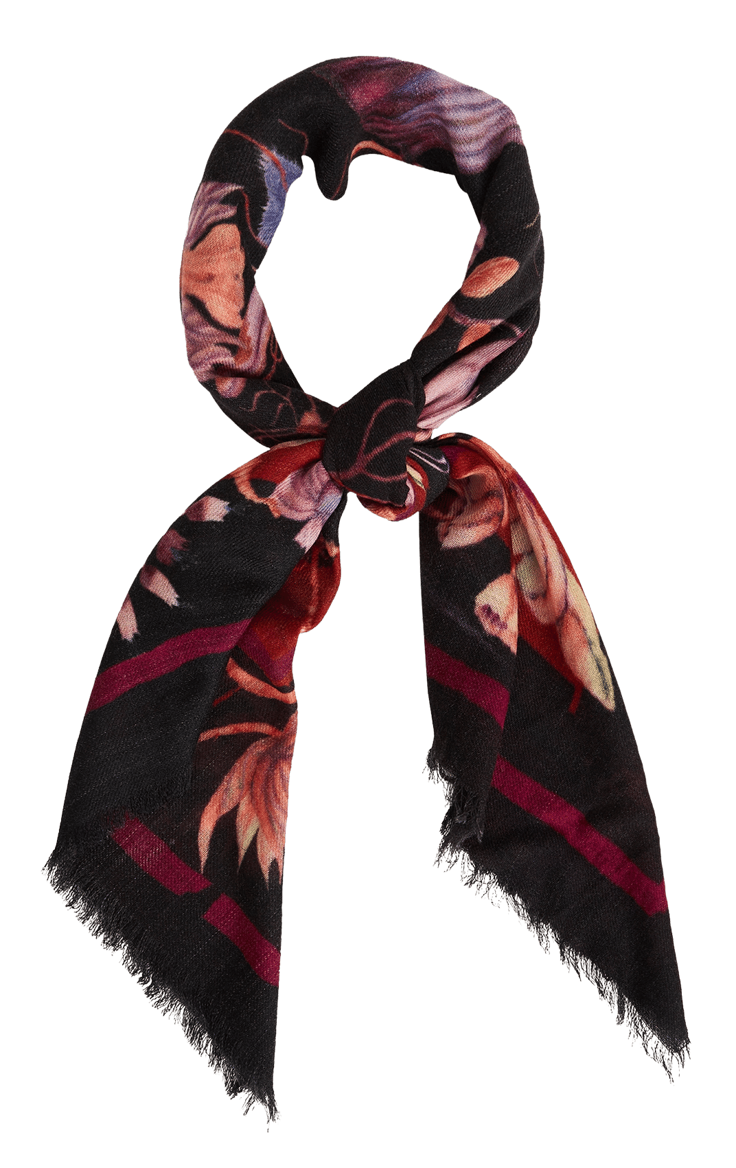Printed wool scarf COTELAC Brown