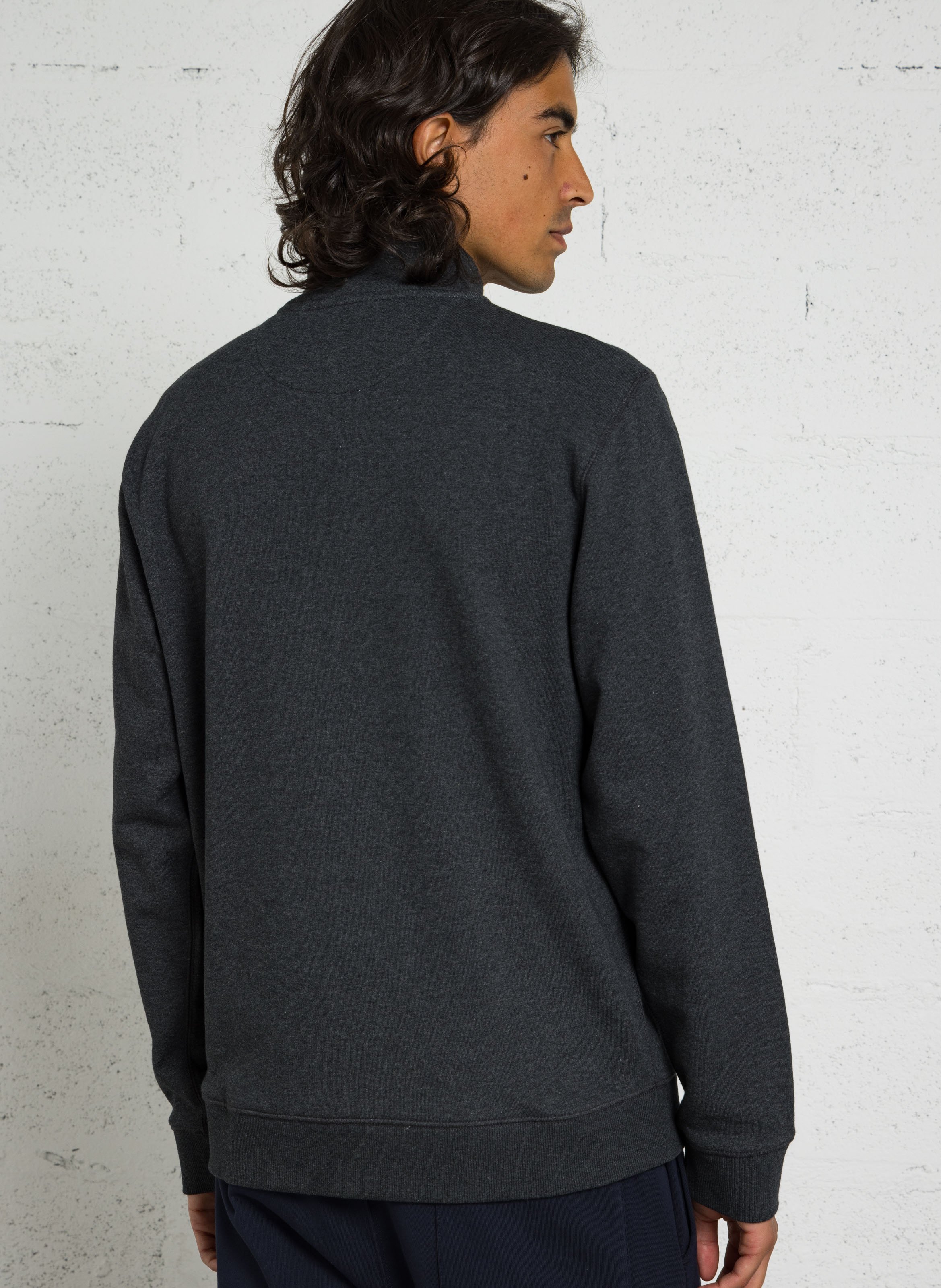 Pull col camionneur en coton  FARAH Noir
