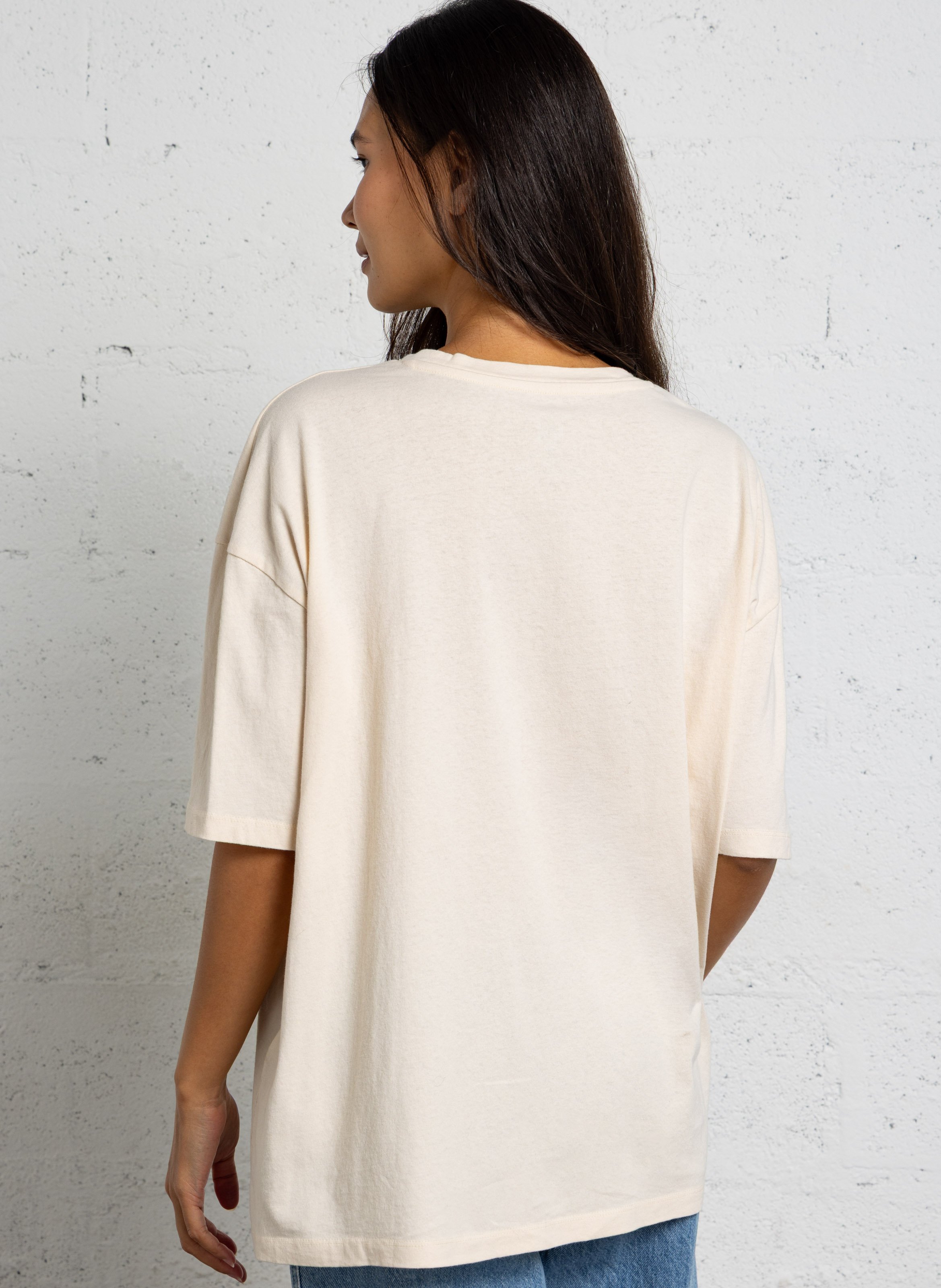 Tee shirt oversize sérigraphié en coton BILLABONG Beige