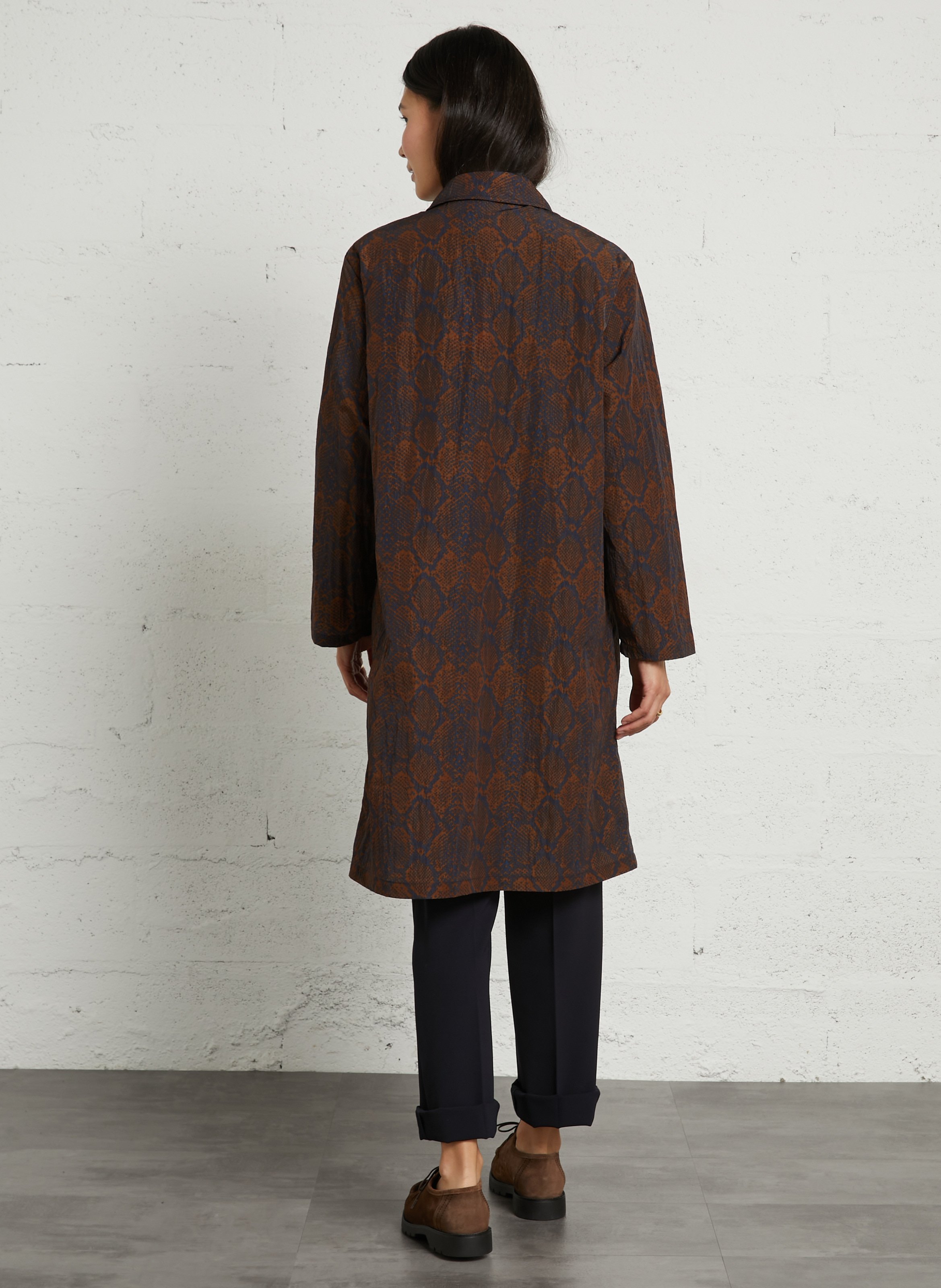 Oversize bedruckter Trenchcoat LEON & HARPER Braun