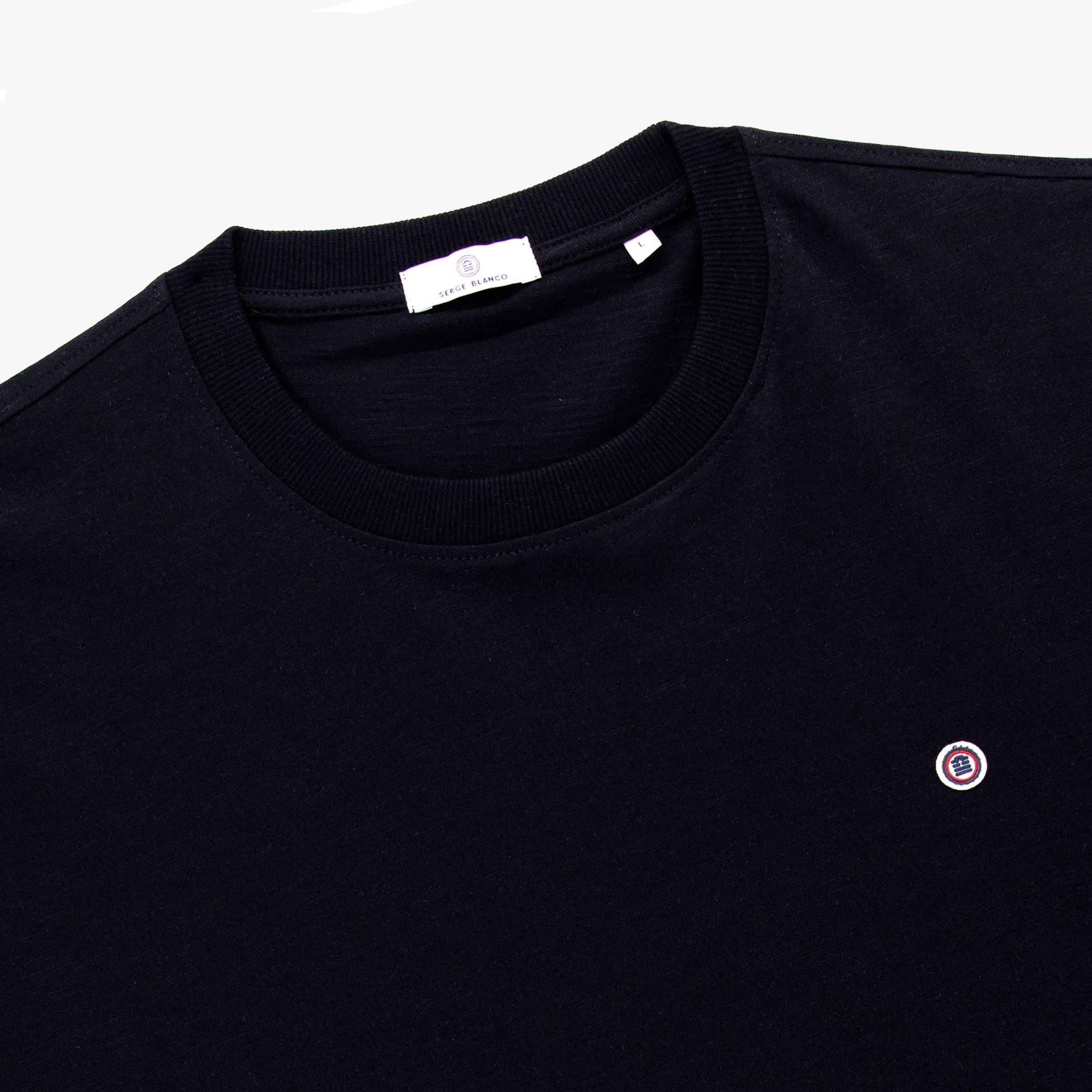 Short-sleeved slub cotton T-shirt SERGE BLANCO Black