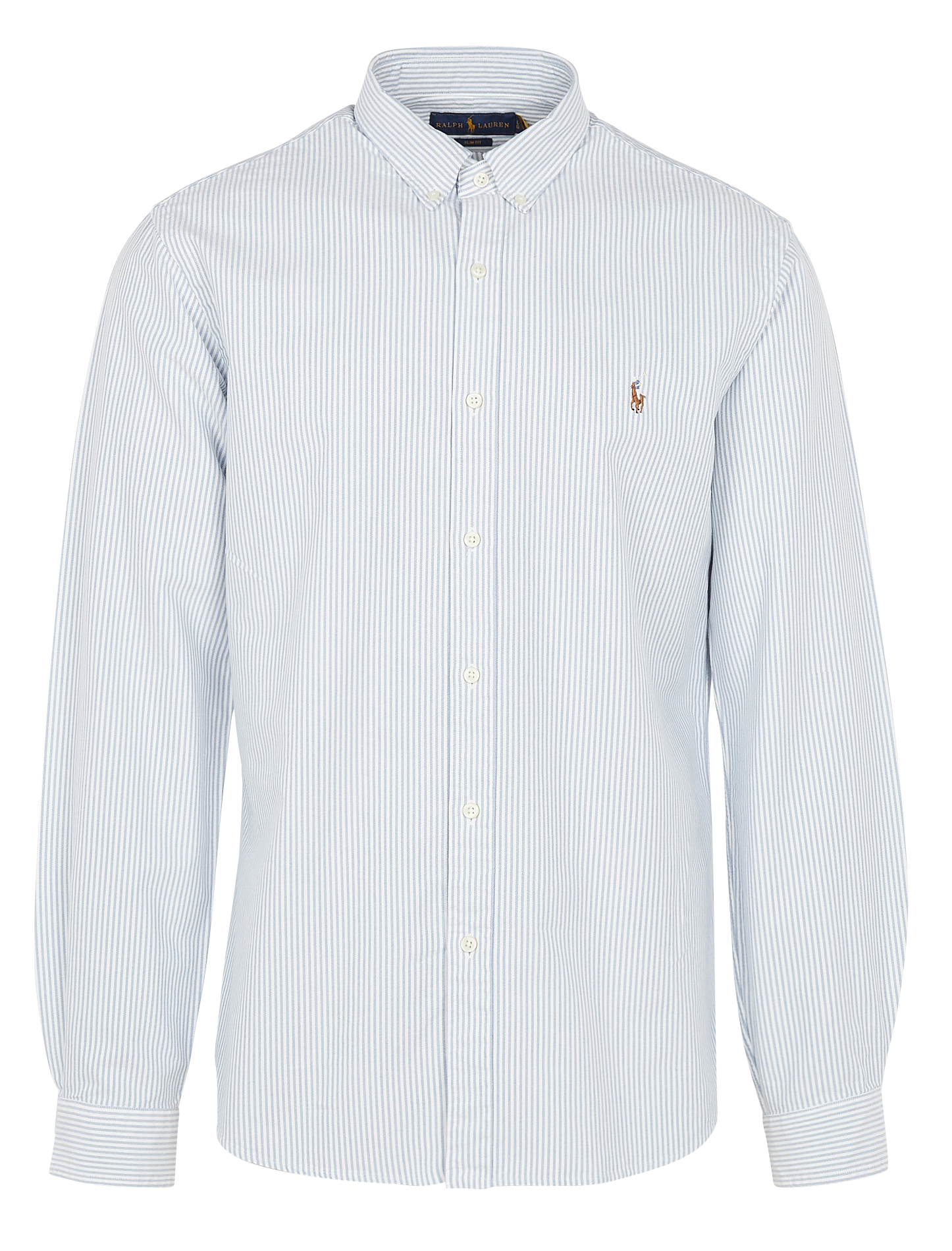 Chemise col américain slim fit rayée en coton POLO RALPH LAUREN Bleu