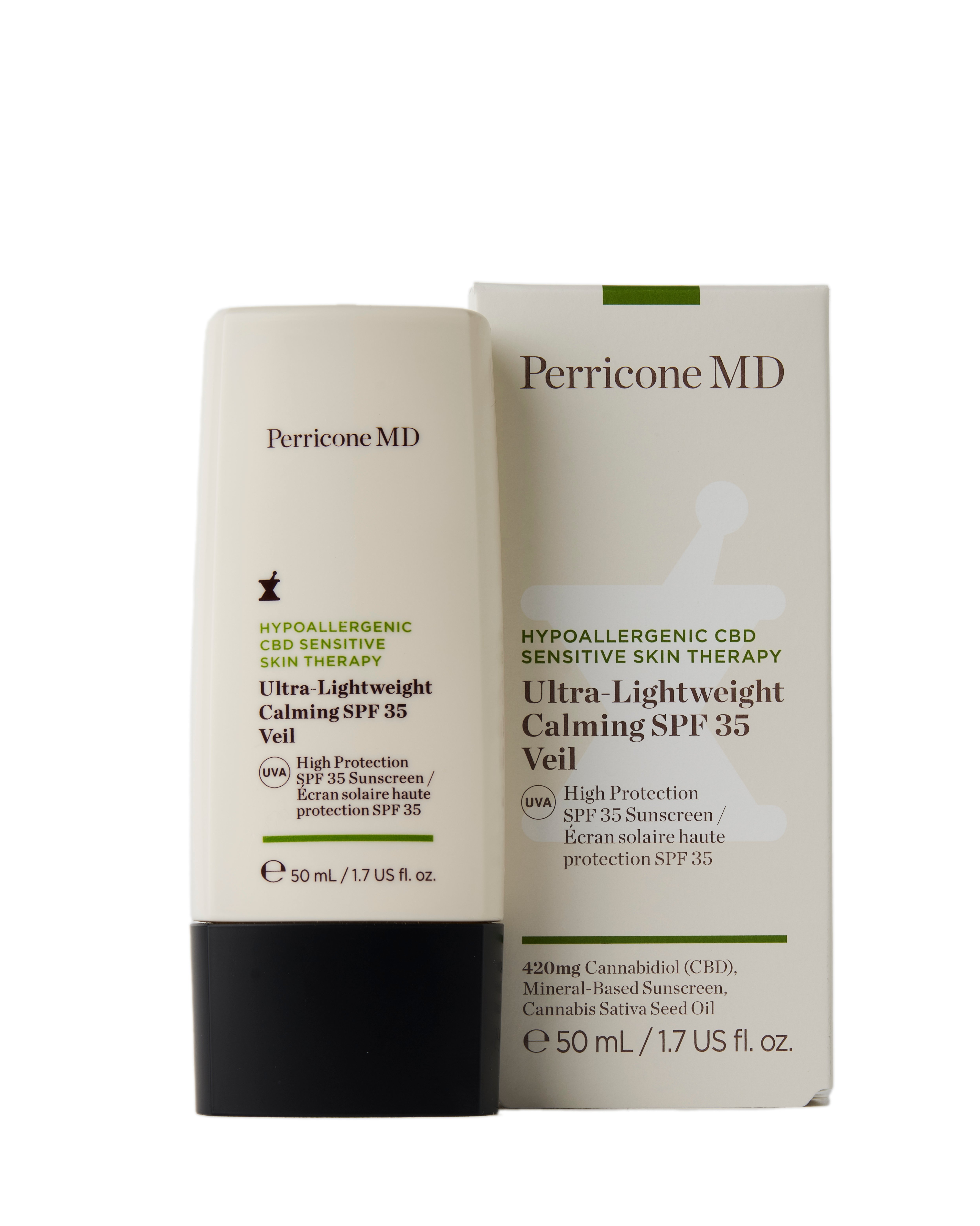 Hypoallergenic CBD Sensitive Skin Therapy Ultra-Lightweight Calming SPF 35 Veil PERRICONE MD No color