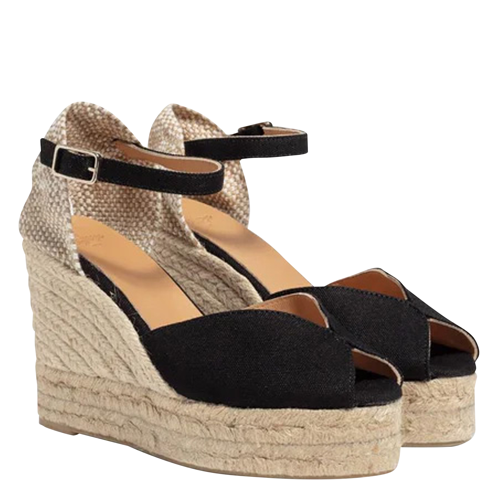 Espadrilles compensées en coton CASTANER Noir