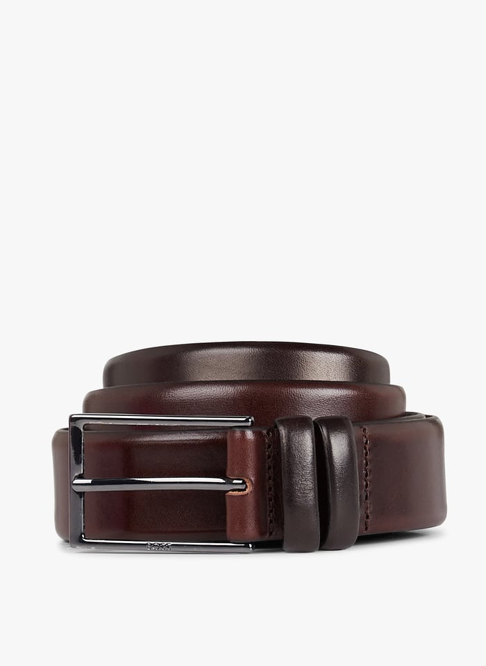 Ceinture En Cuir Carmello Marron Fonce Boss Homme Place des