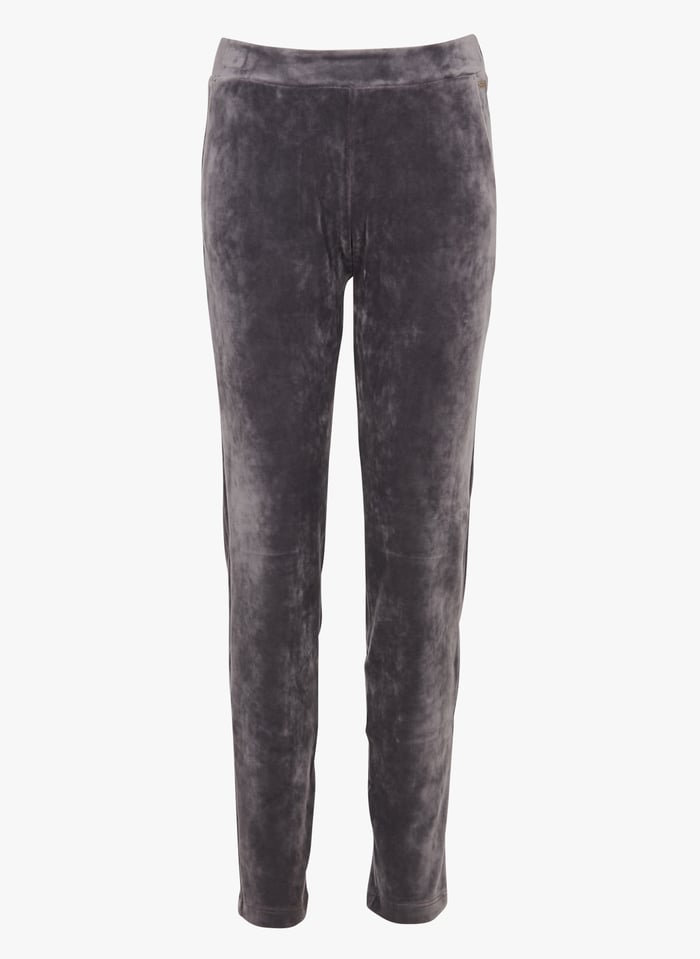Grey velvet joggers sales