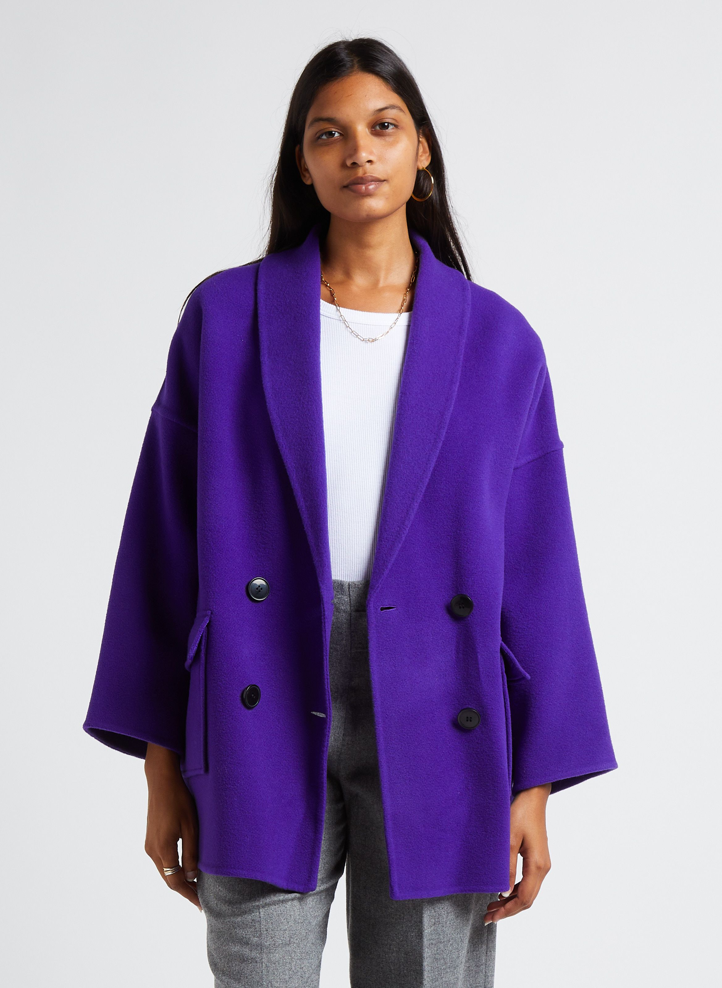 Manteau femme violet new arrivals