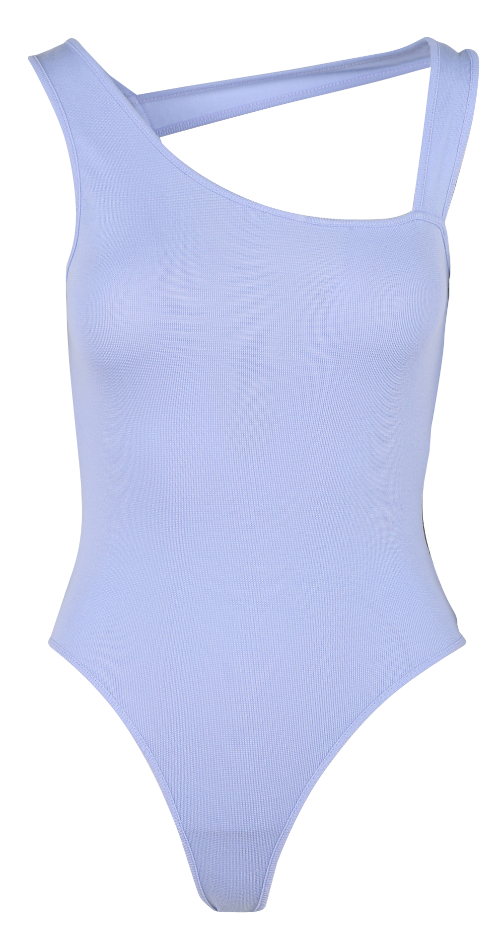 Tight-fitting cotton-blend bodysuit with asymmetric collar MARGAUX LONNBERG Purple