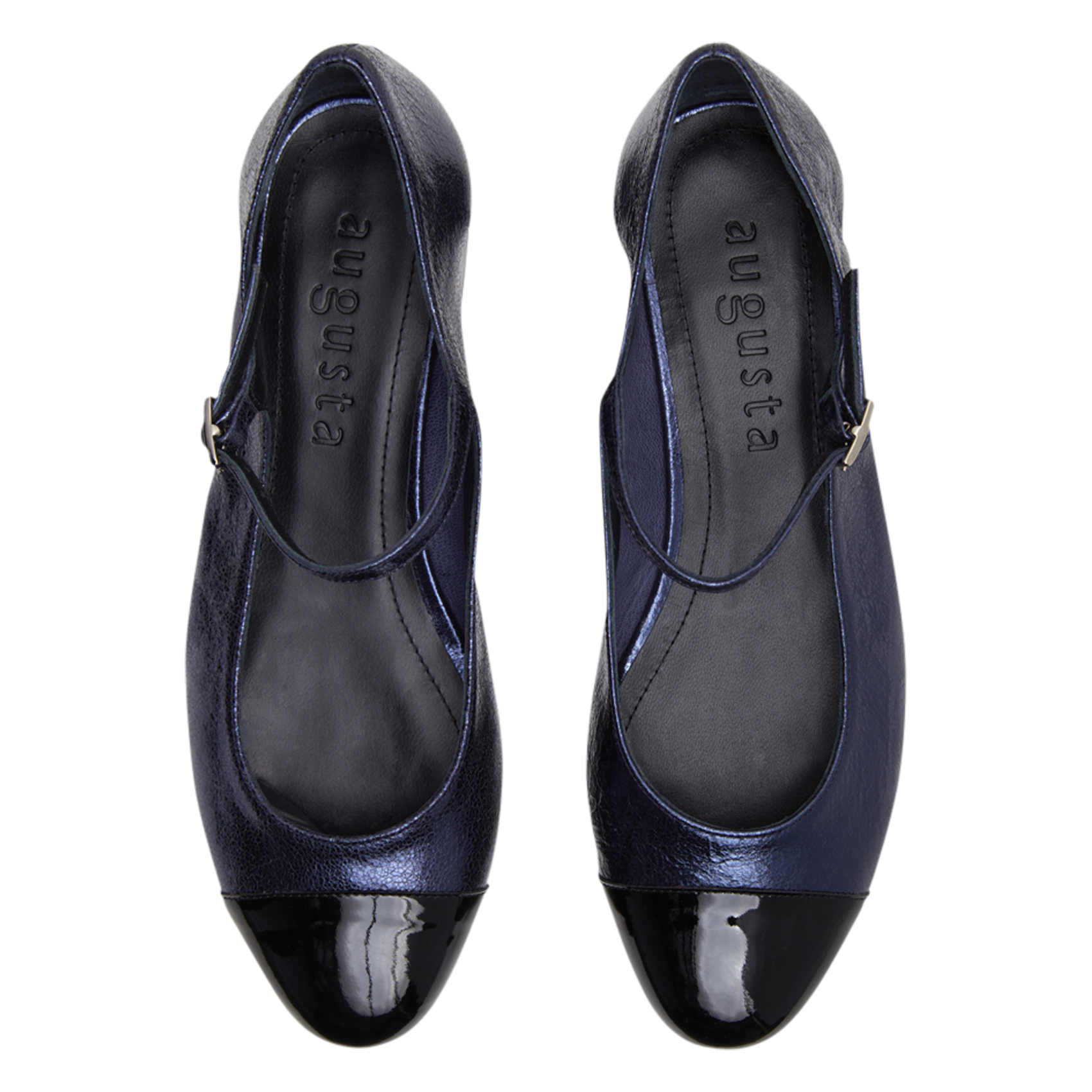 Ballerines en cuir AUGUSTA Bleu