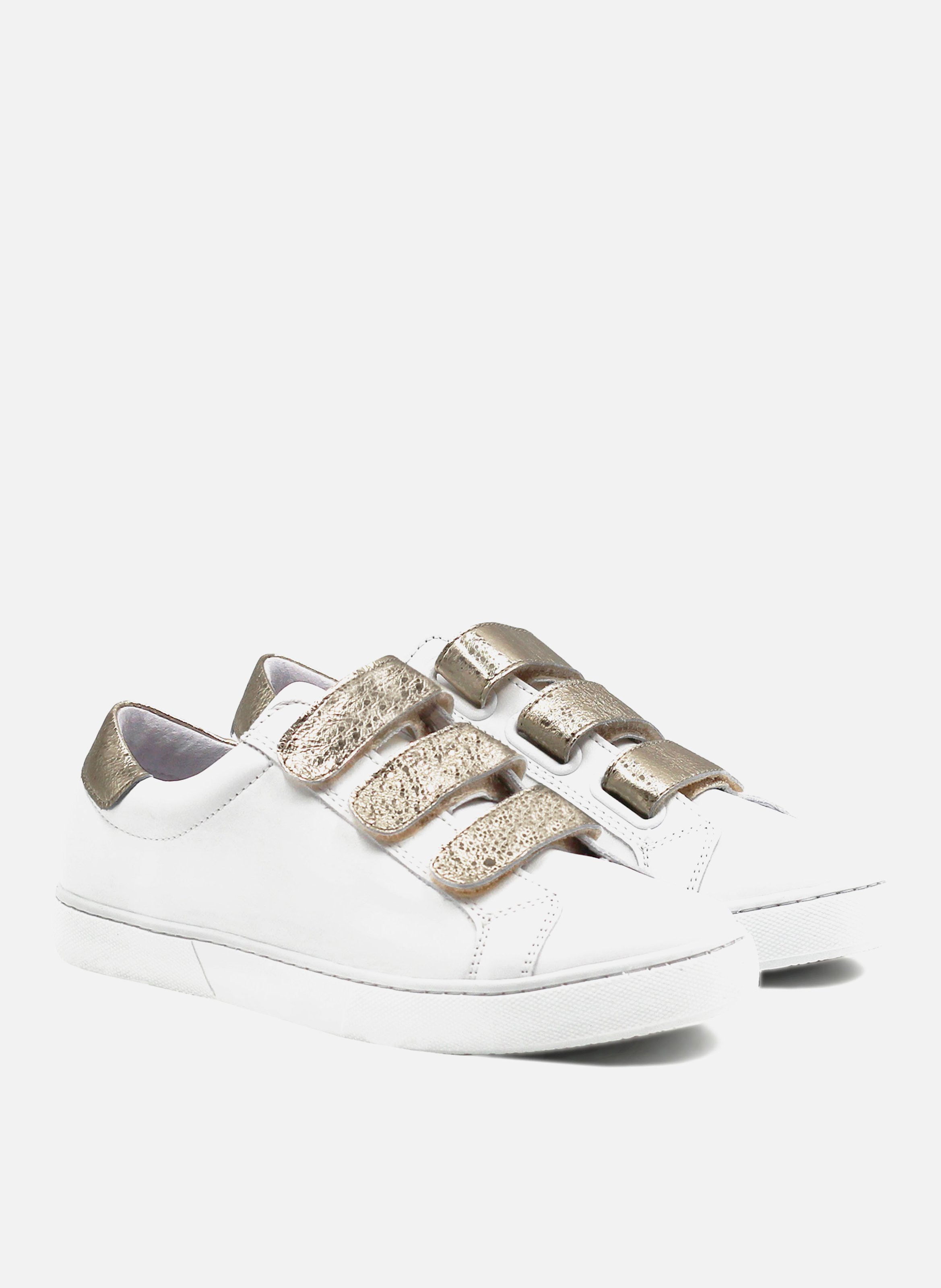 Smooth leather Velcro trainers JULES & JENN White