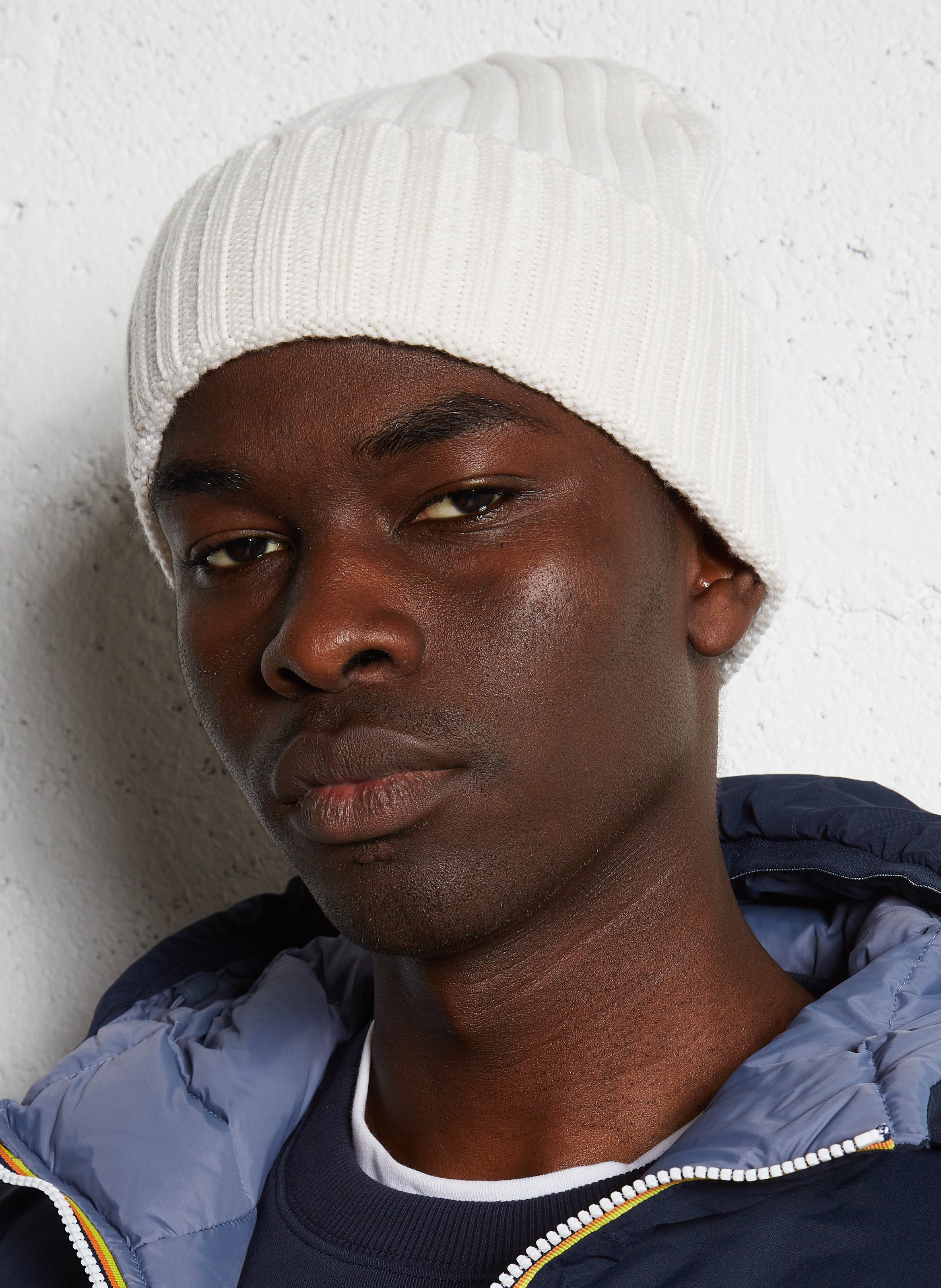 Effen muts van merinowol SAISON 1865 Wit