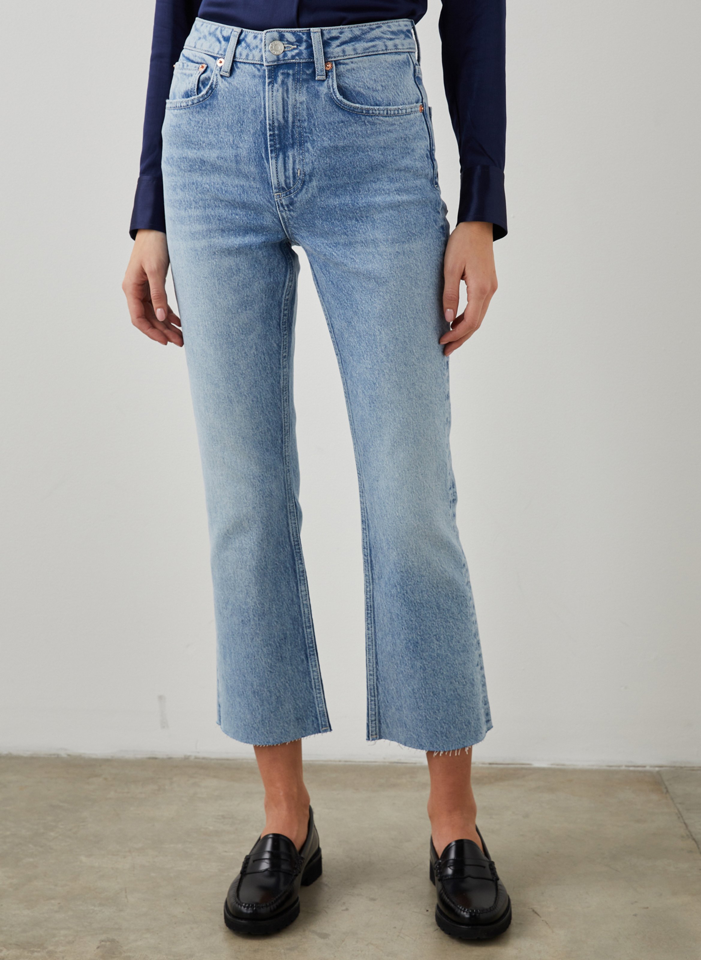 Jean cropped en coton mélangé  RAILS Bleu