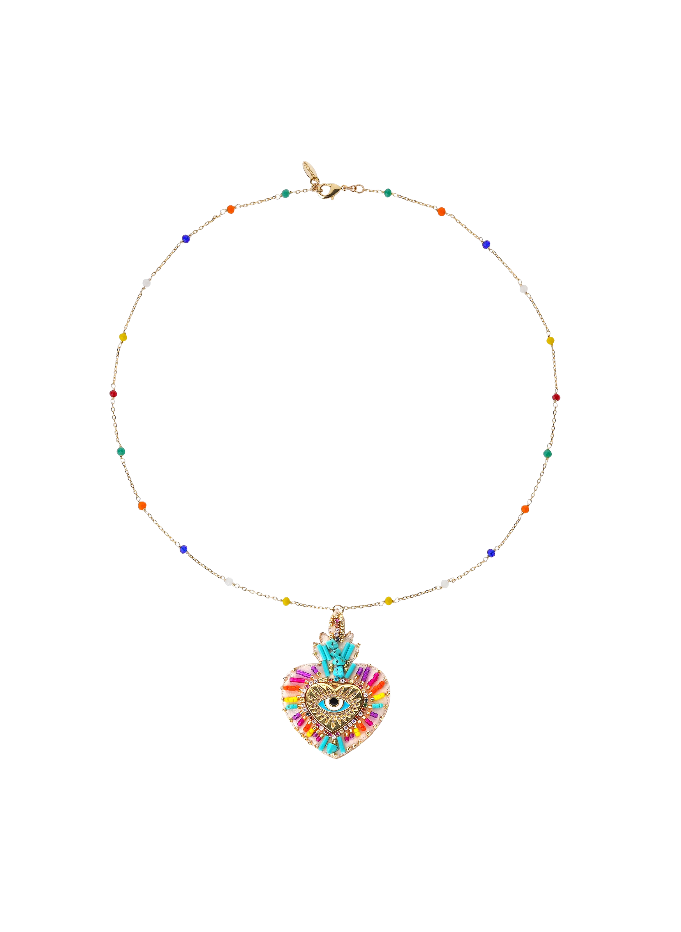 Necklace with central charm and pearls HIPANEMA Blue