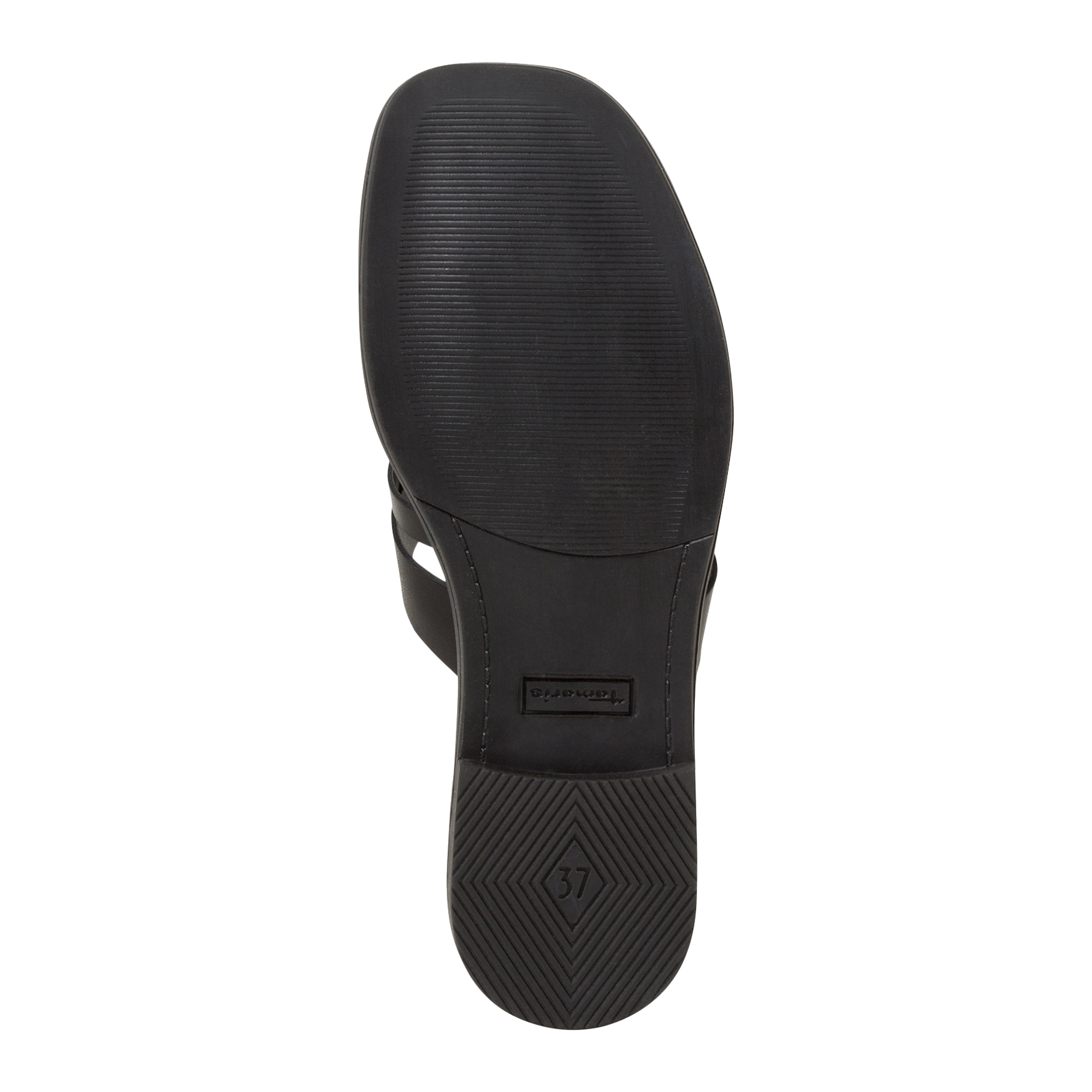 Aouda flat leather sandals TAMARIS Black