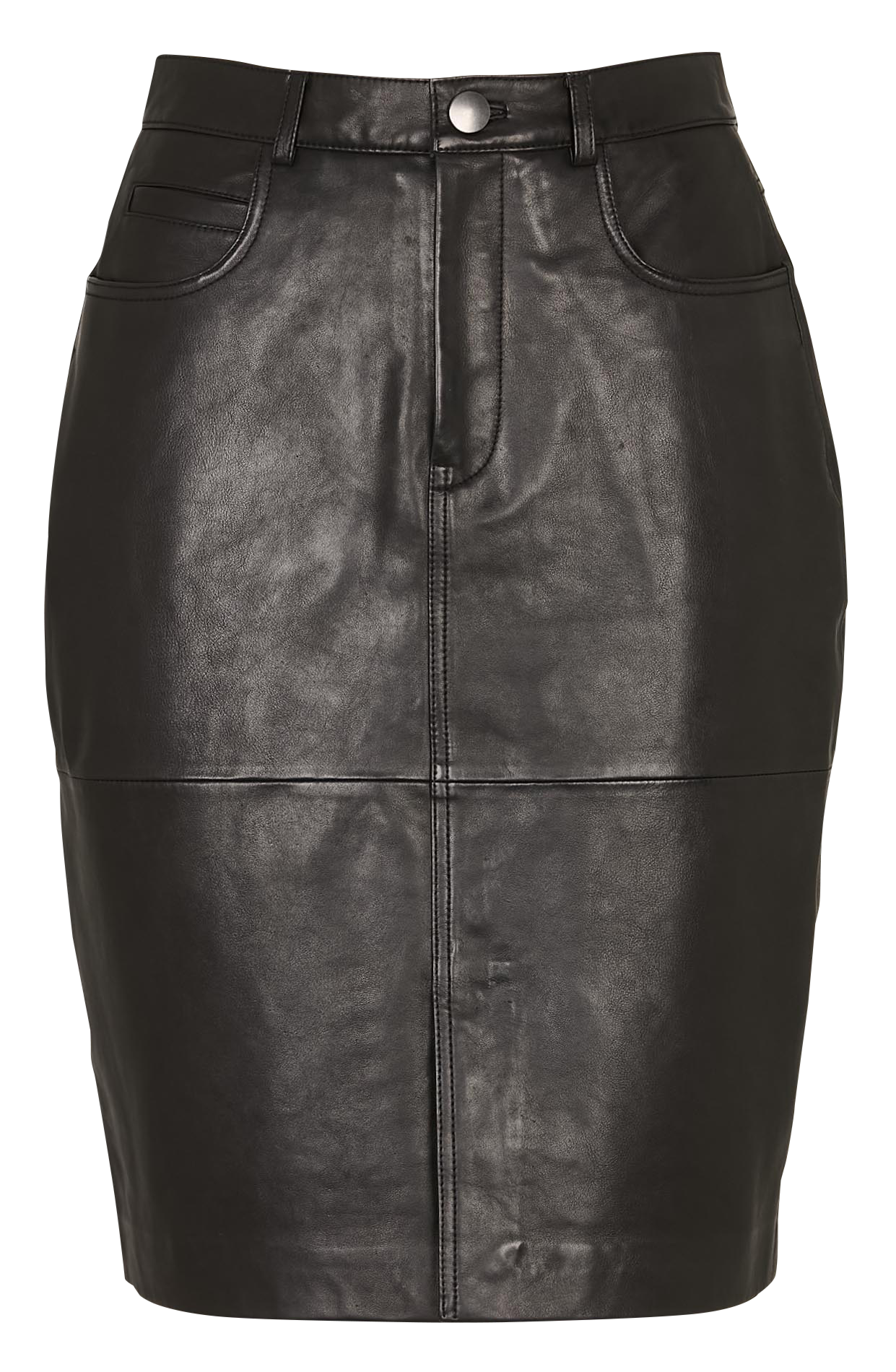 Jupe courte en cuir IKKS Noir