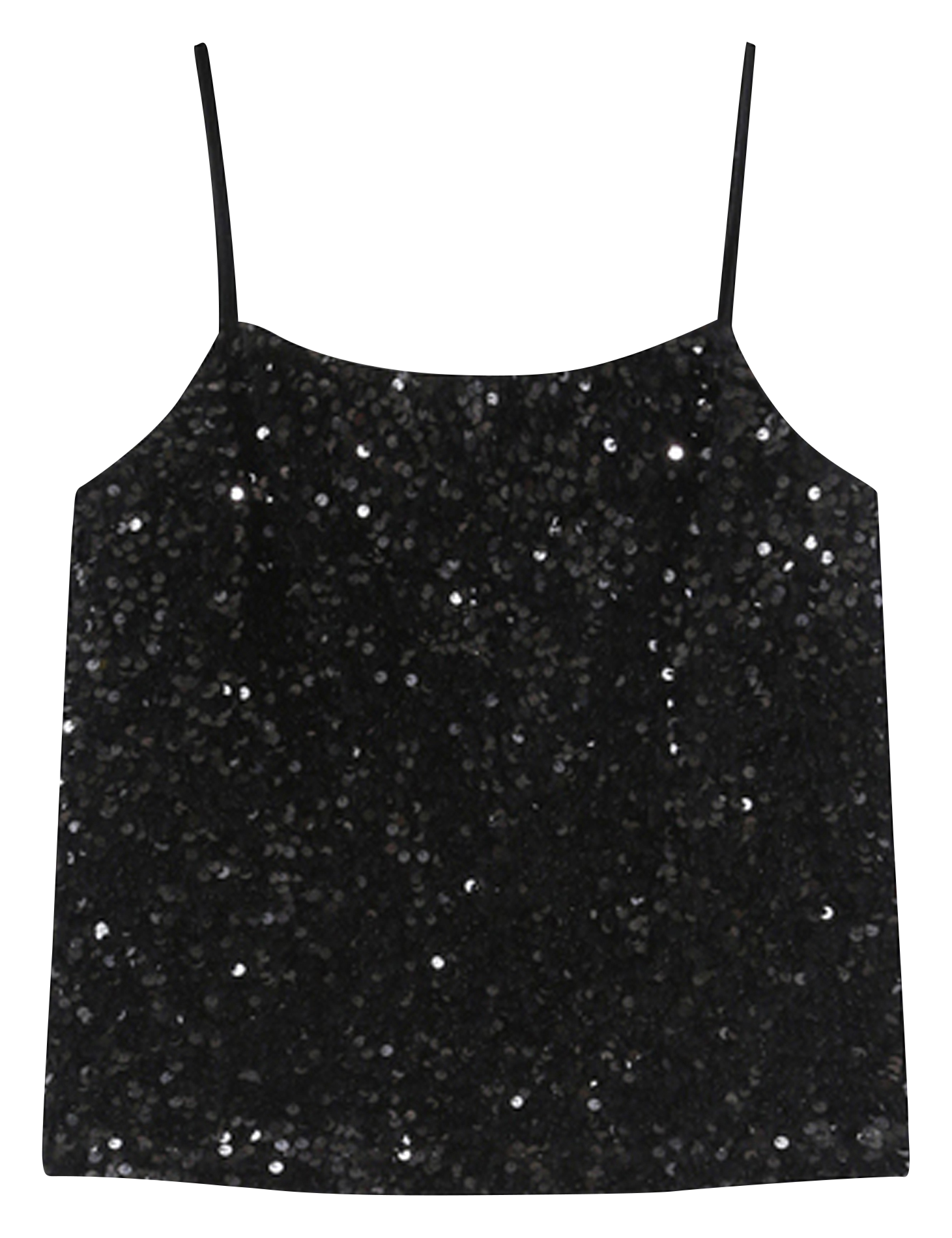 Velvet sequin tank top GRACE ET MILA Black