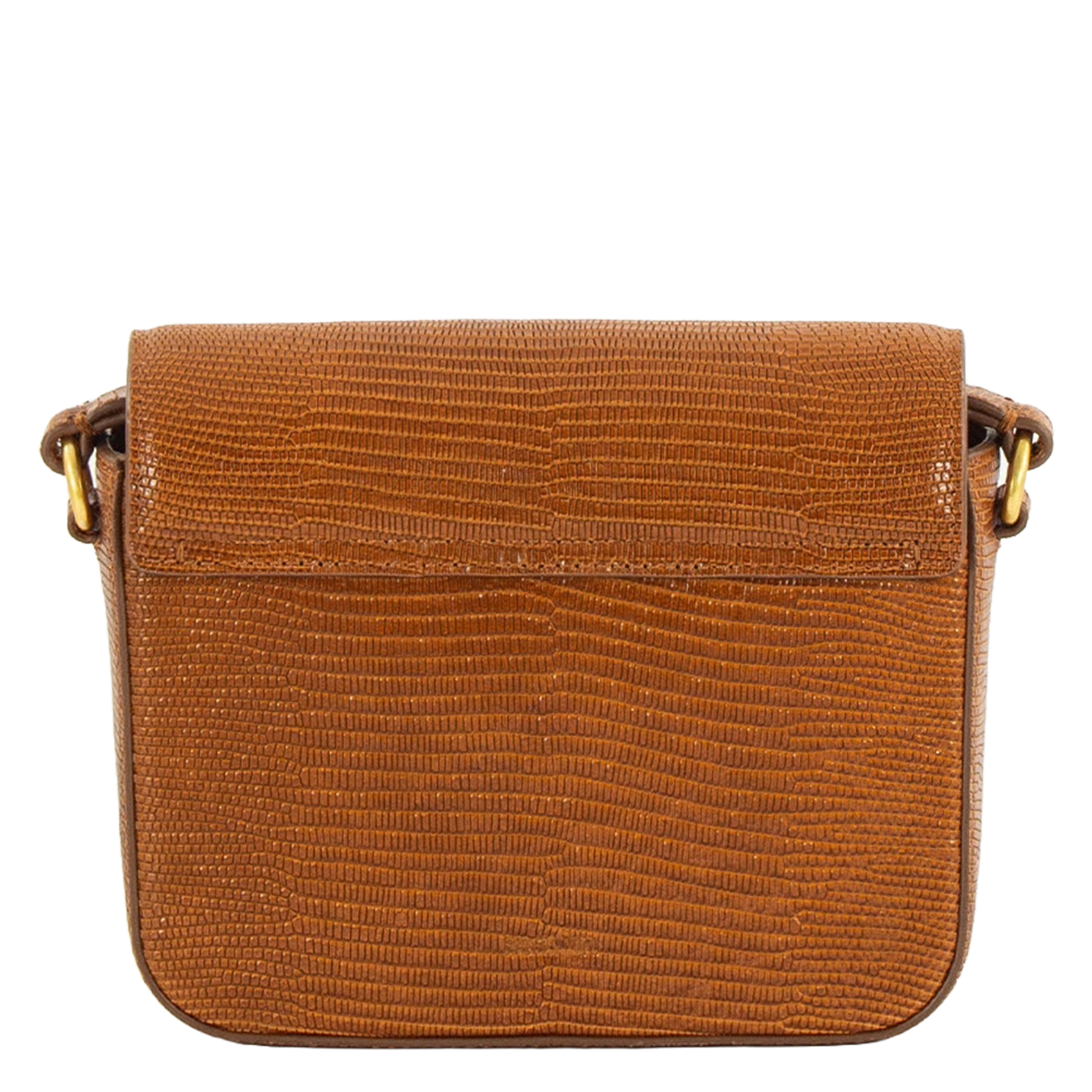 Crocodile effect leather shoulder bag SESSUN Brown