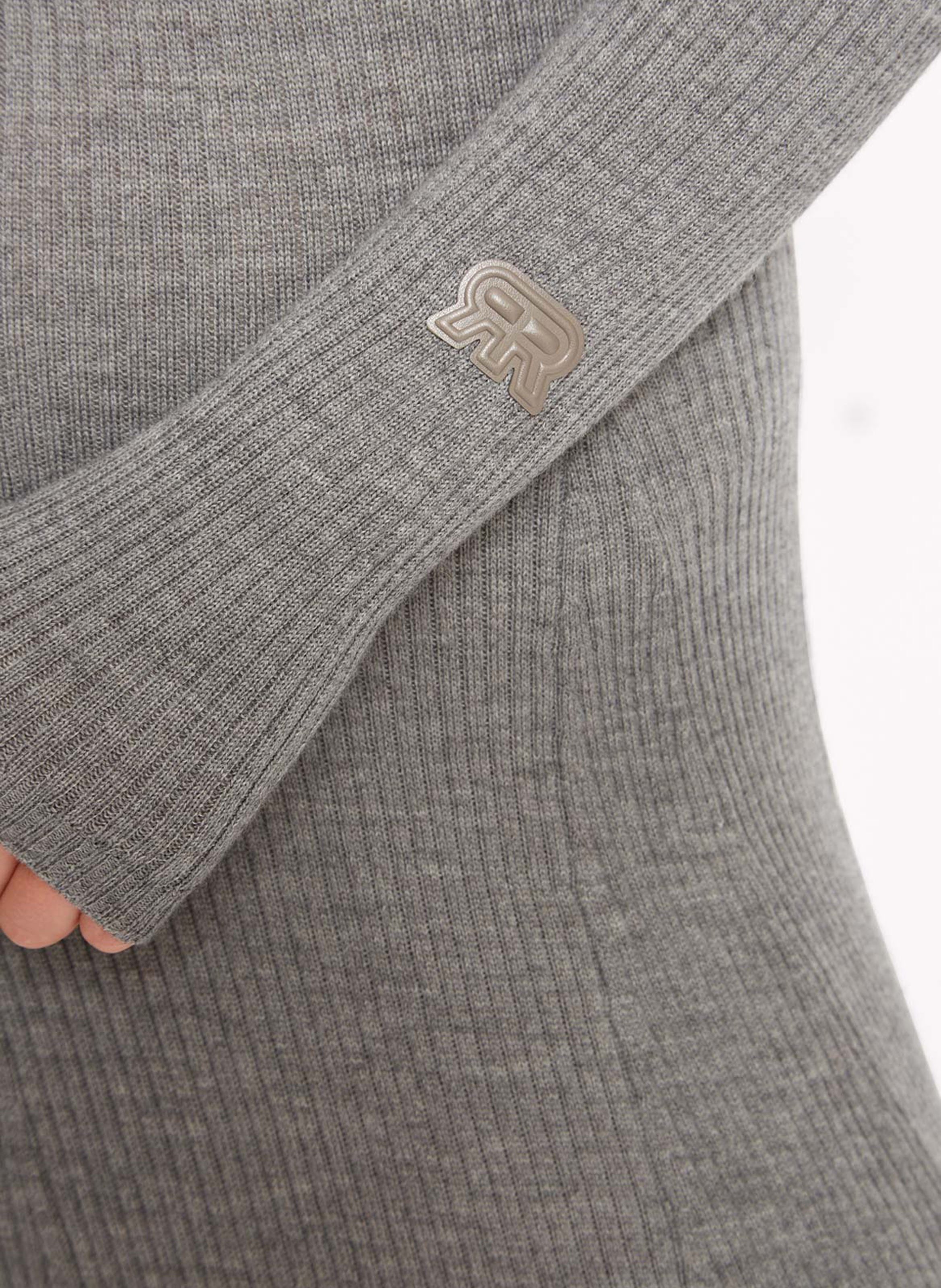 Robe longue col rond en laine de mérinos ROSEANNA Gris