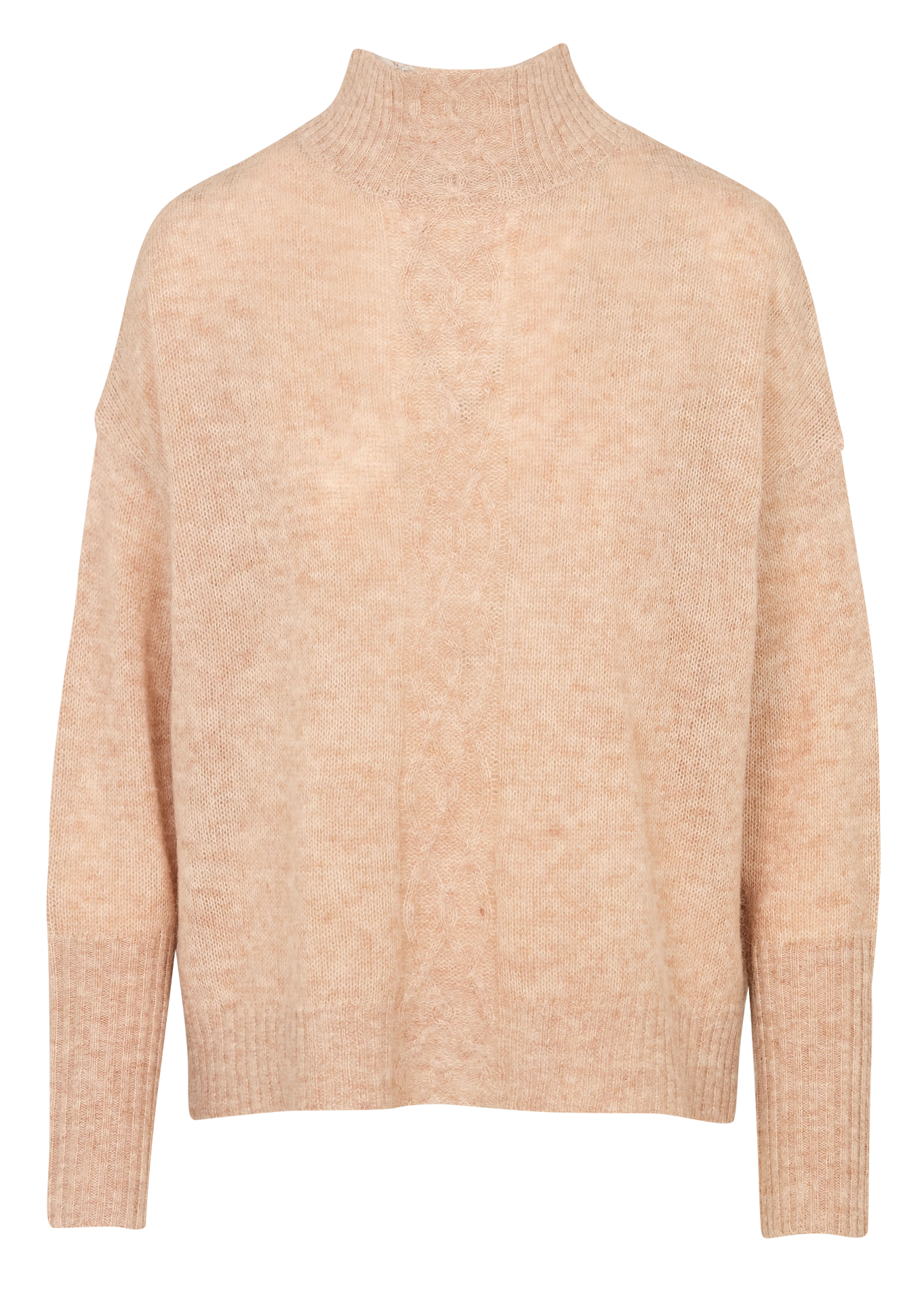 Round-neck mixed-knit cardigan BELLA JONES Beige