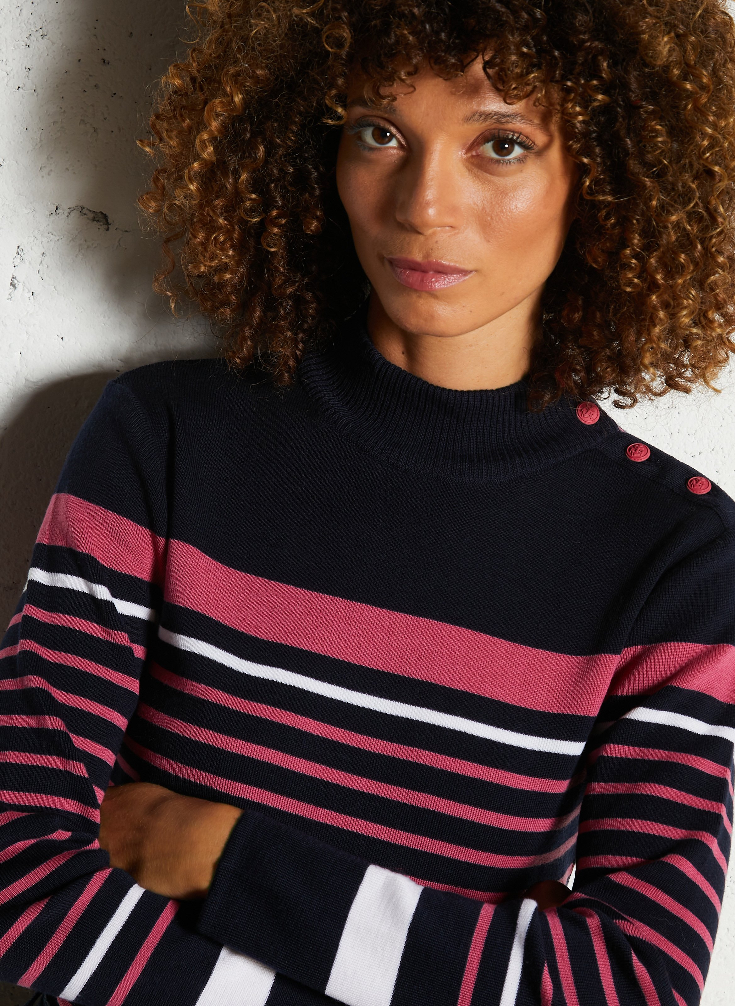 Pull marin col montant en laine ARMOR LUX Bleu