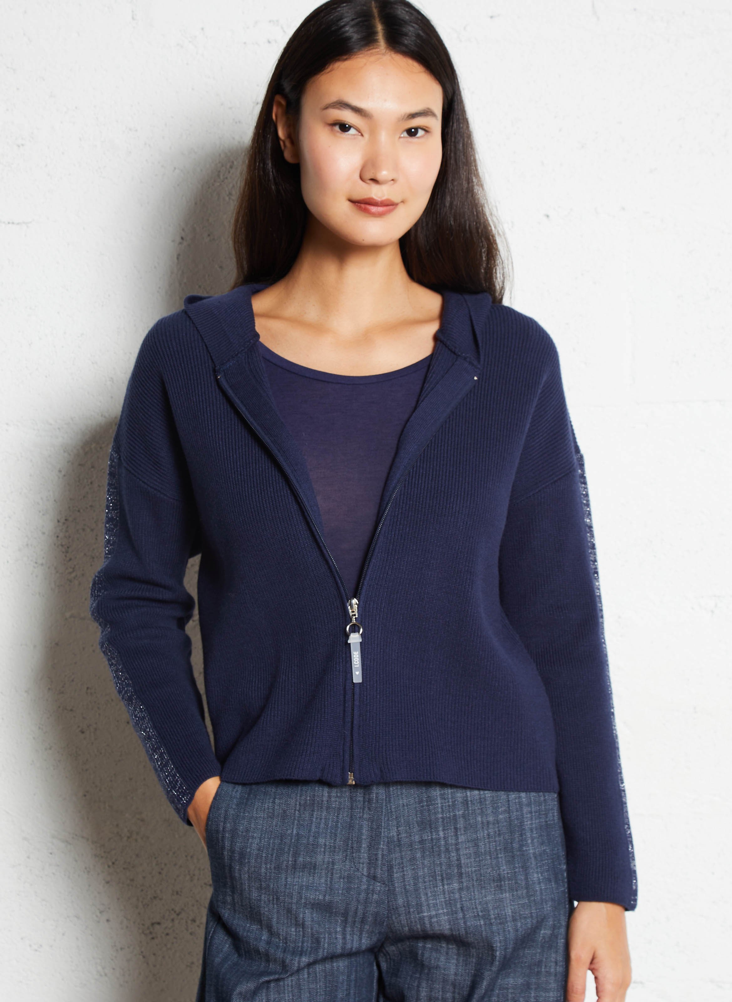 Gilet con cappuccio aderente I CODE Blu