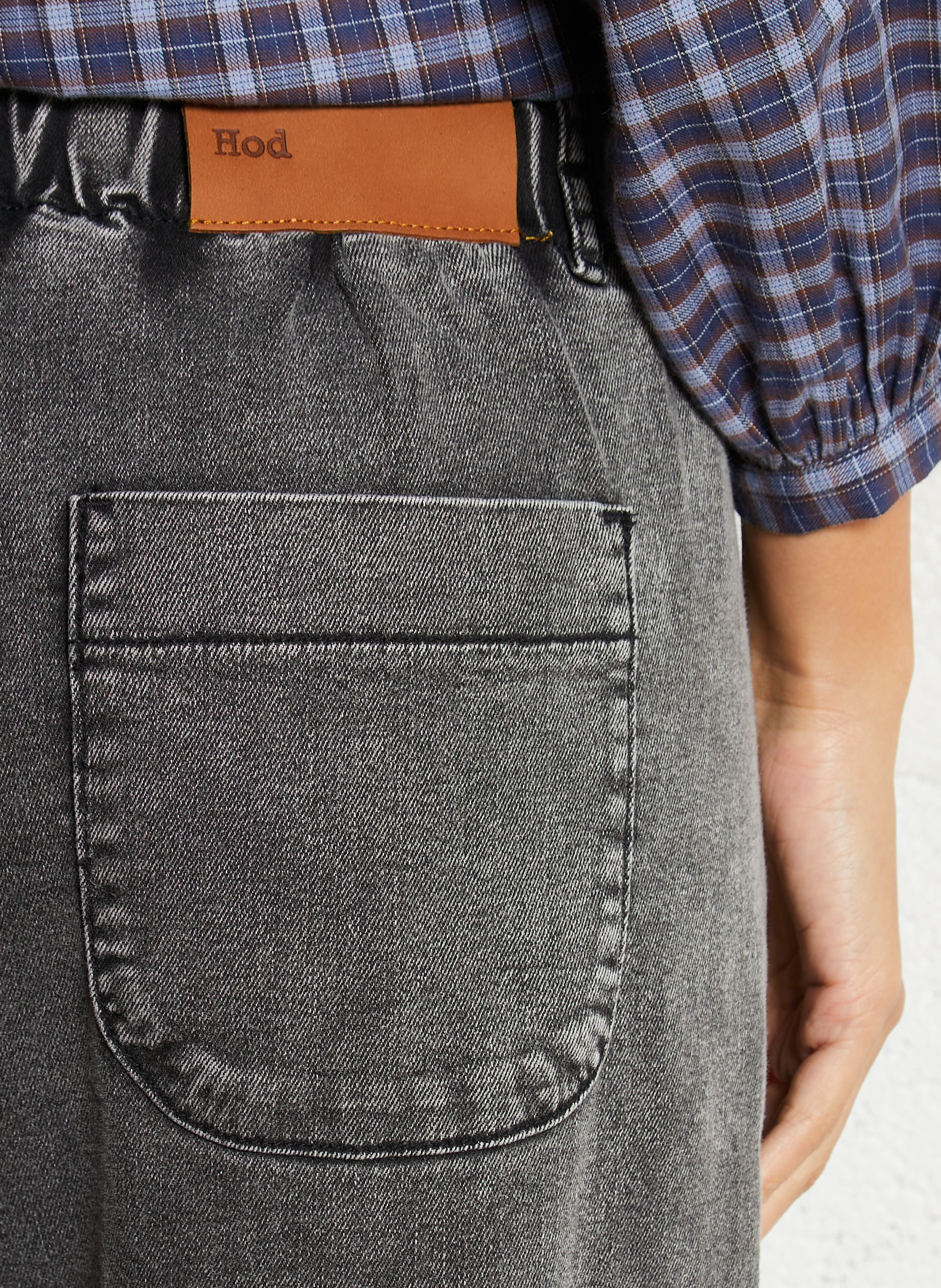 Jean large en denim de coton mélangé HOD PARIS Gris